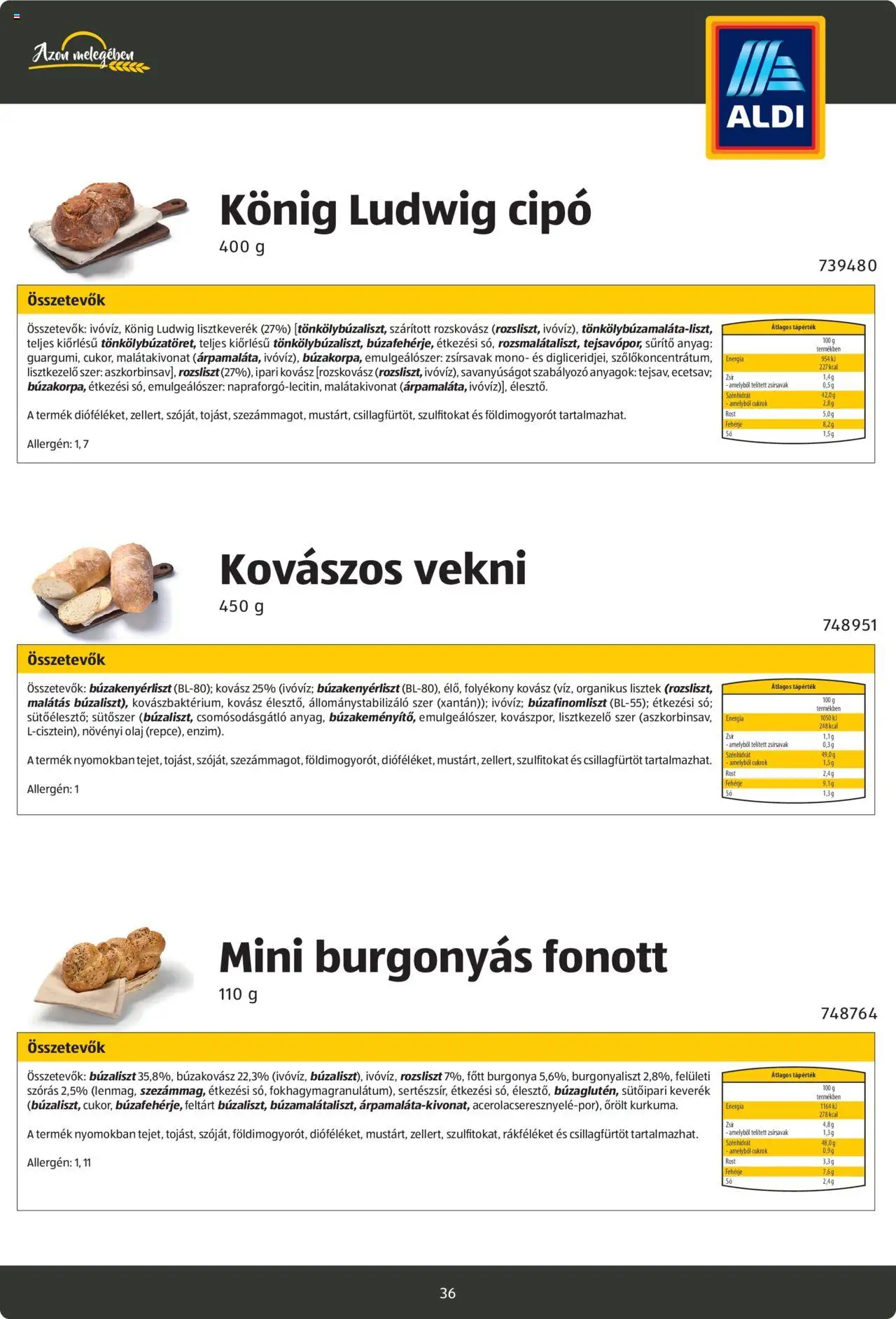 Aldi akciós ujság - amely érvényes a következő dátumtól: 26.08.2024 | Oldal: 36 | Termékek: Bagett, Fehérje, Ételízesítő, Só