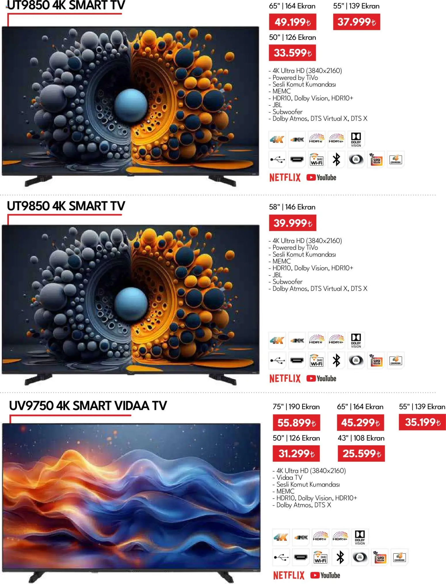 Vestel - Tüketici Elektroniği - 03.04.2026 tarihinden itibaren geçerlidir | Sayfa: 19 | Ürünler: TV