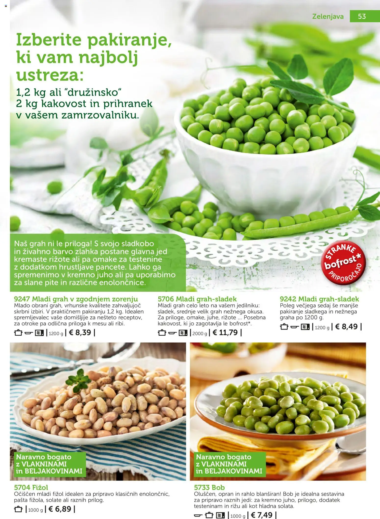 Novi Bofrost katalog ponudbe – veljaven od 04.03.2026 | Stran: 53 | Izdelki: Testenine, Zelenjava, Grah