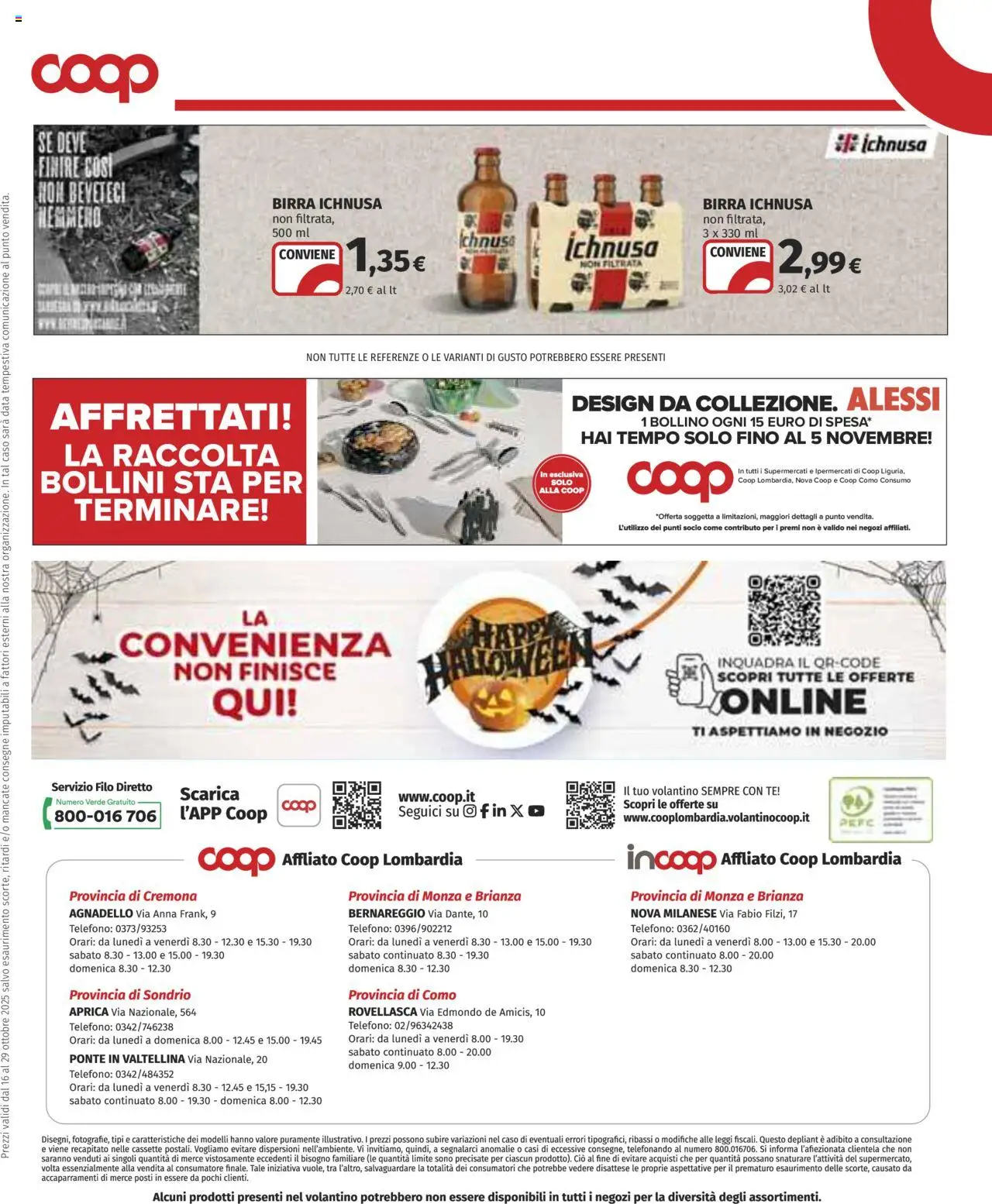 Volantino COOP del 16.10.2025 | Pagina: 21 | Prodotti: Birra, Tè, Data, Telefono