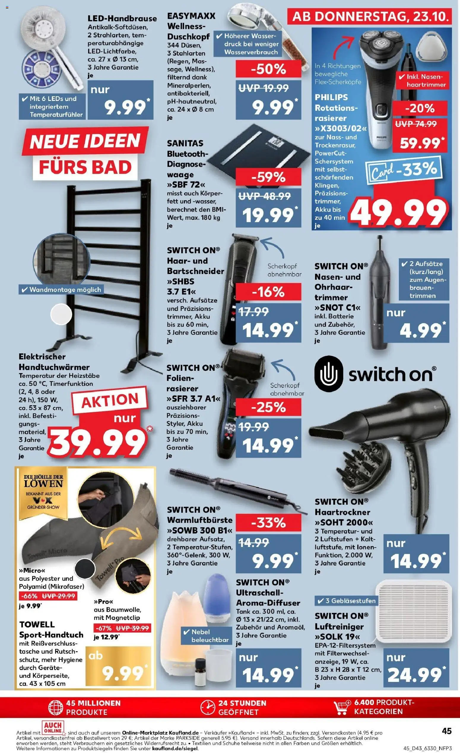 Kaufland prospekt Holzminden	 – gültig ab 26.10.2025 | Seite: 45 | Produkte: Philips, Luftreiniger, Haartrockner, Bad