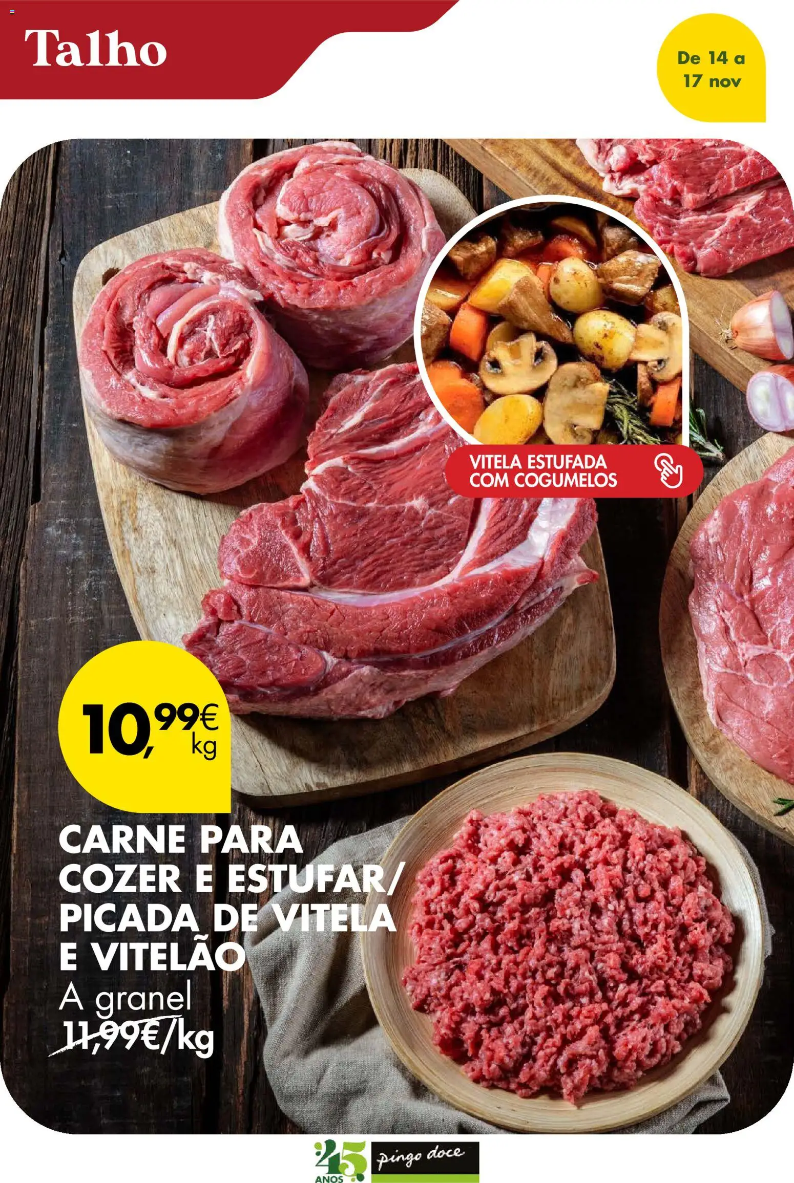 Pingo Doce Poupe este Fim de Semana │ válido de 14.11.2025 | Página: 2 | Produtos: Vitela, Carne, Cogumelos