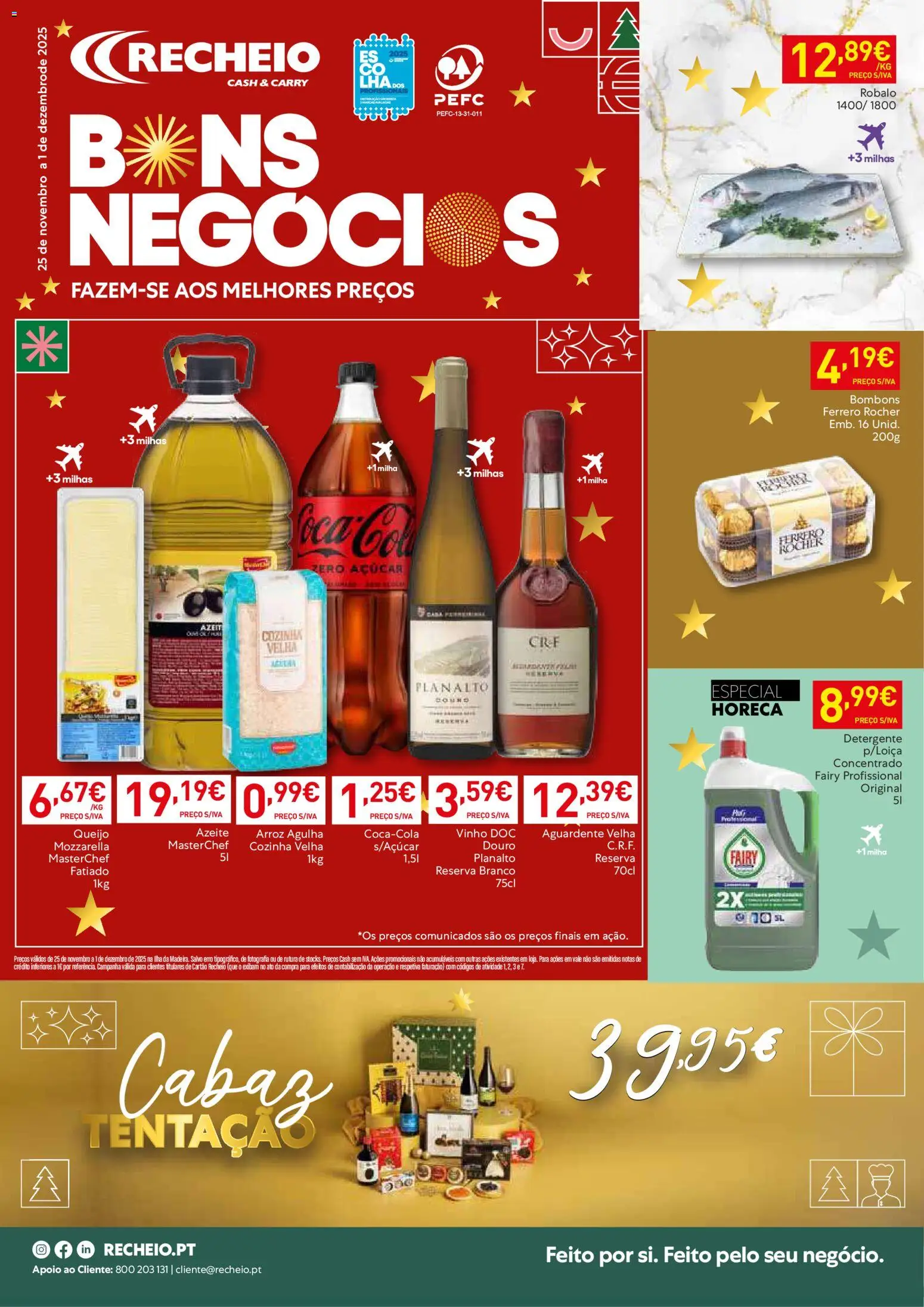 Recheio - Madeira │ válido de 25.12.2025 | Página: 1 | Produtos: Azeite, Ferrero rocher, Detergente, Vinho