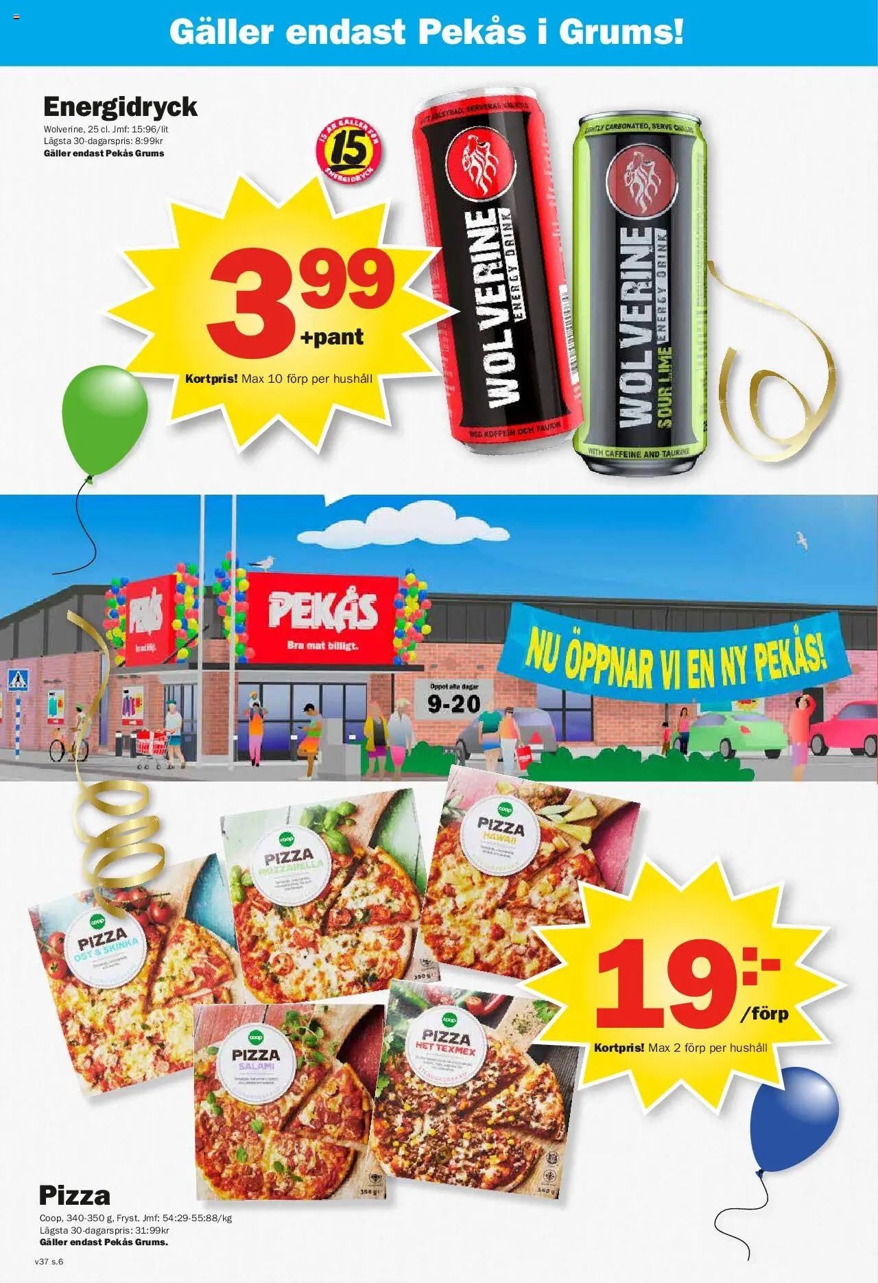 Pekås reklamblad aktuell från 08.09.2025 | Sida: 6 | Produkter: Salami, Skinka, Pizza, Lime