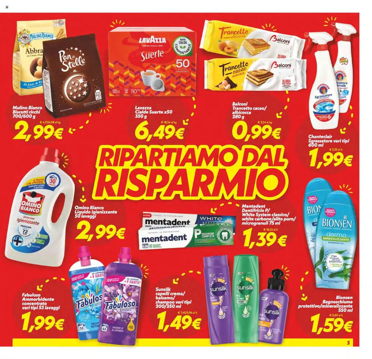 Volantino SuperConveniente del 12.09.2025 | Pagina: 3 | Prodotti: Shampoo, Uova, Bagnoschiuma, Sgrassatore