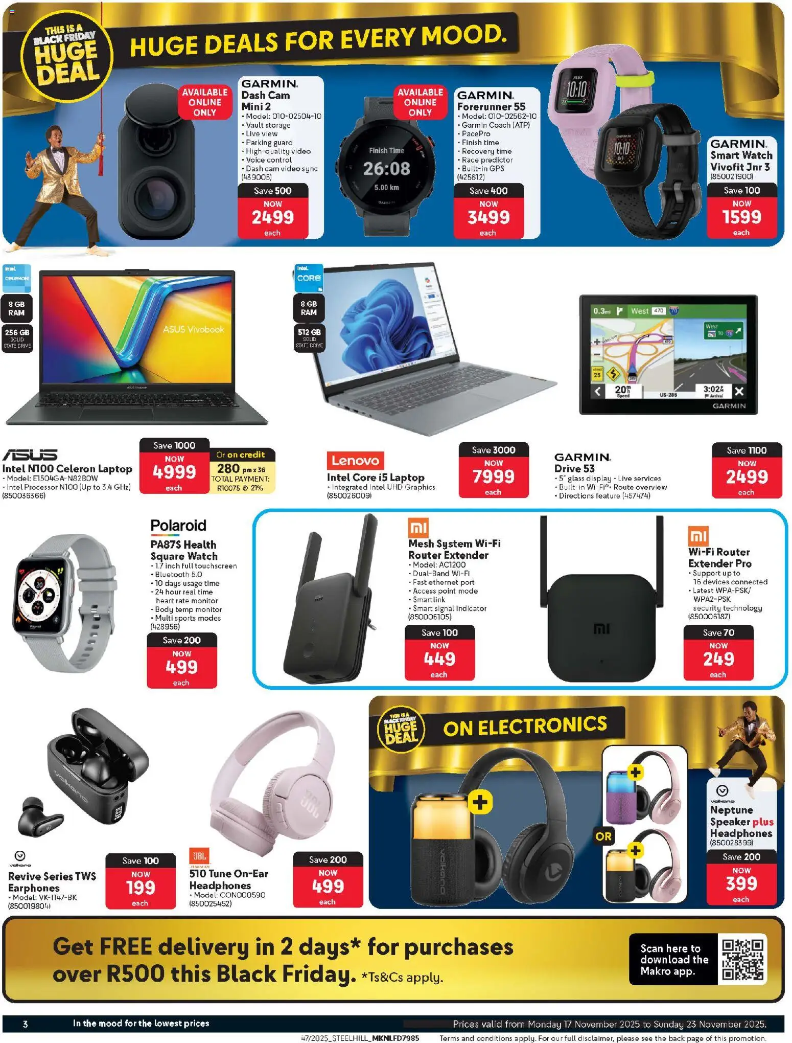 New Makro catalogue – valid from 17.11.2025 | Page: 2 | Products: Monitor, Headphones, Speaker, Laptop