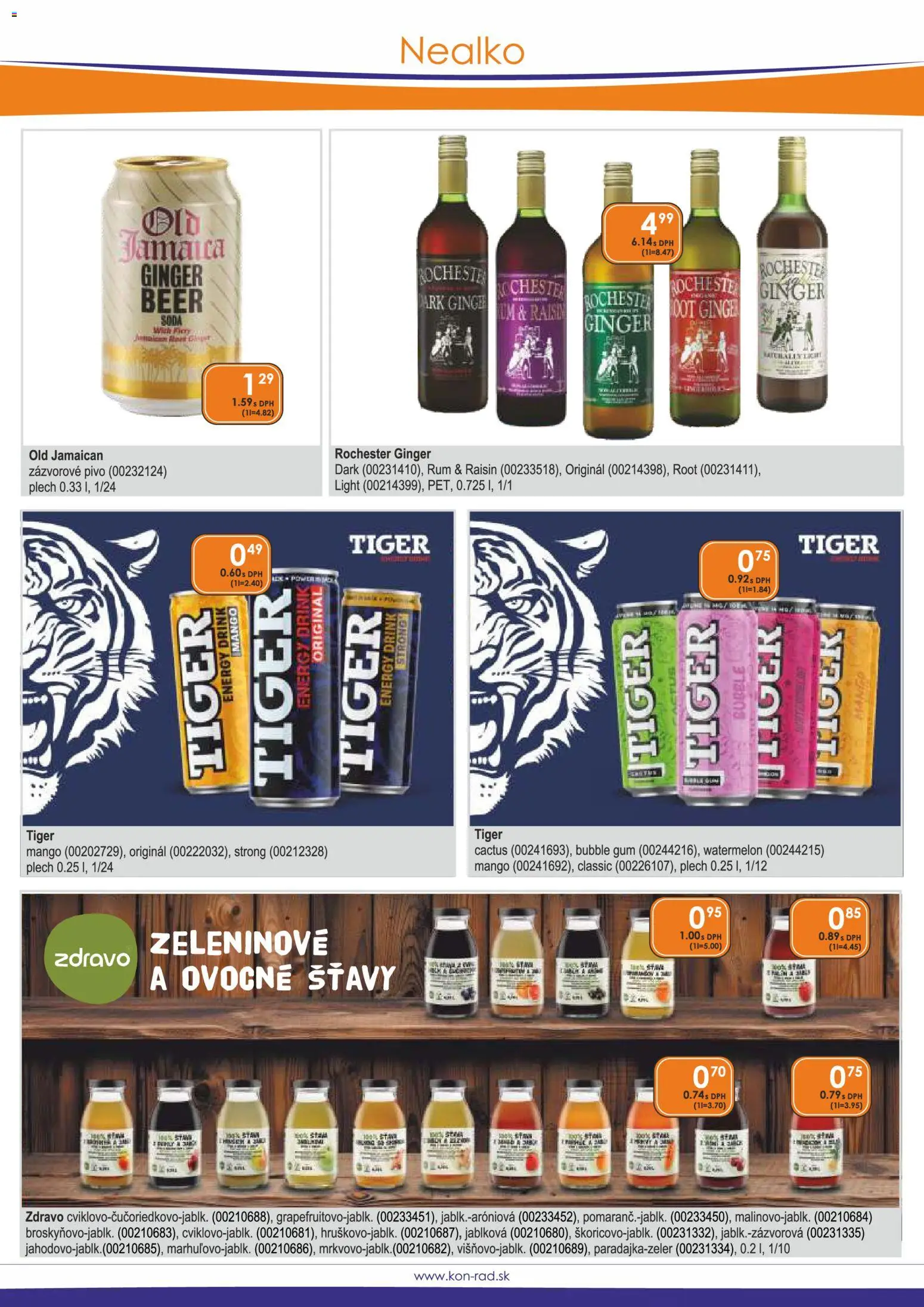 Nové KON - RAD akcie – leták je platný od 01.01.2026 | Strana: 15 | Produkty: Pivo, Mango, Rum