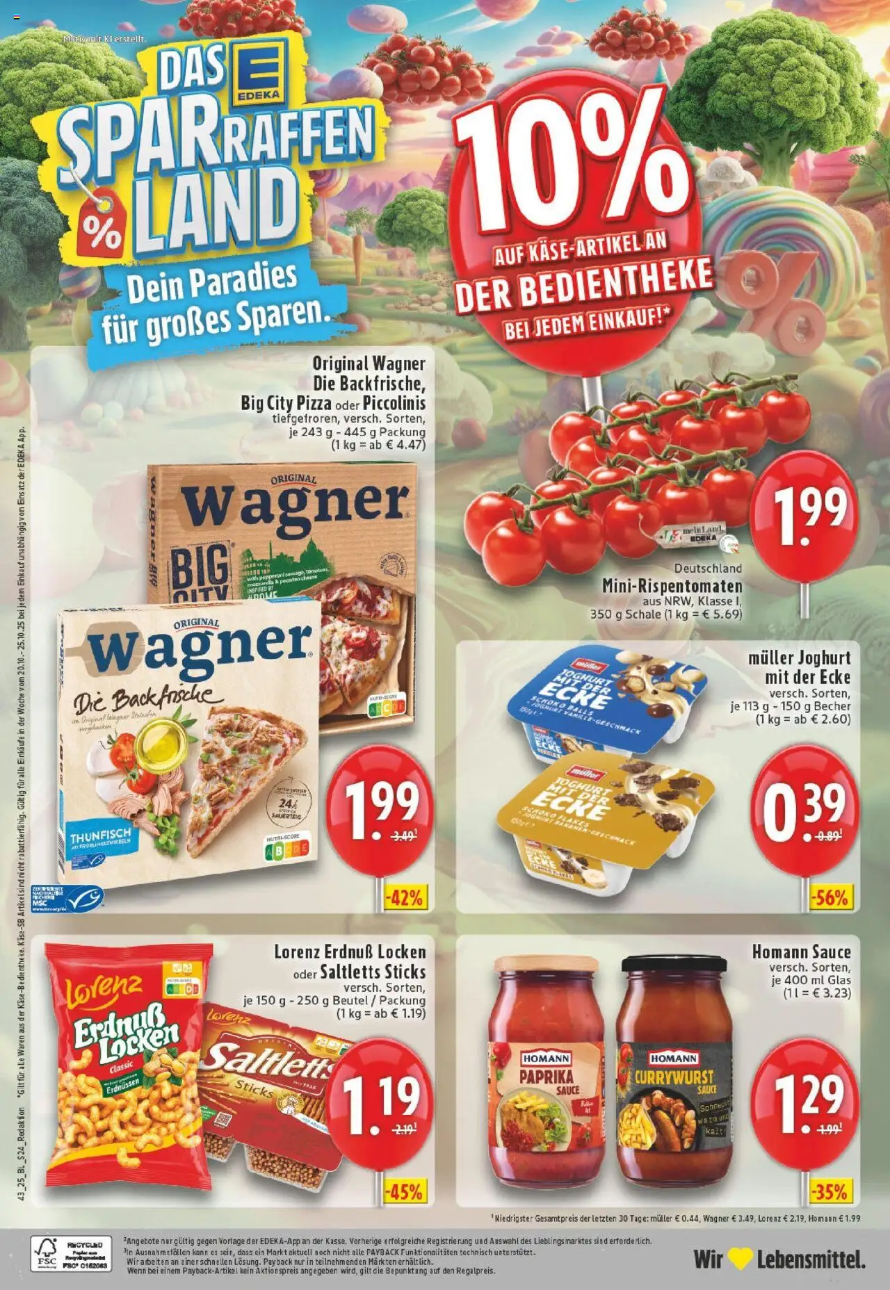 Edeka prospekt Lindlar	 – gültig ab 19.10.2025 | Seite: 24 | Produkte: Joghurt, Paprika, Piccolinis, Pizza