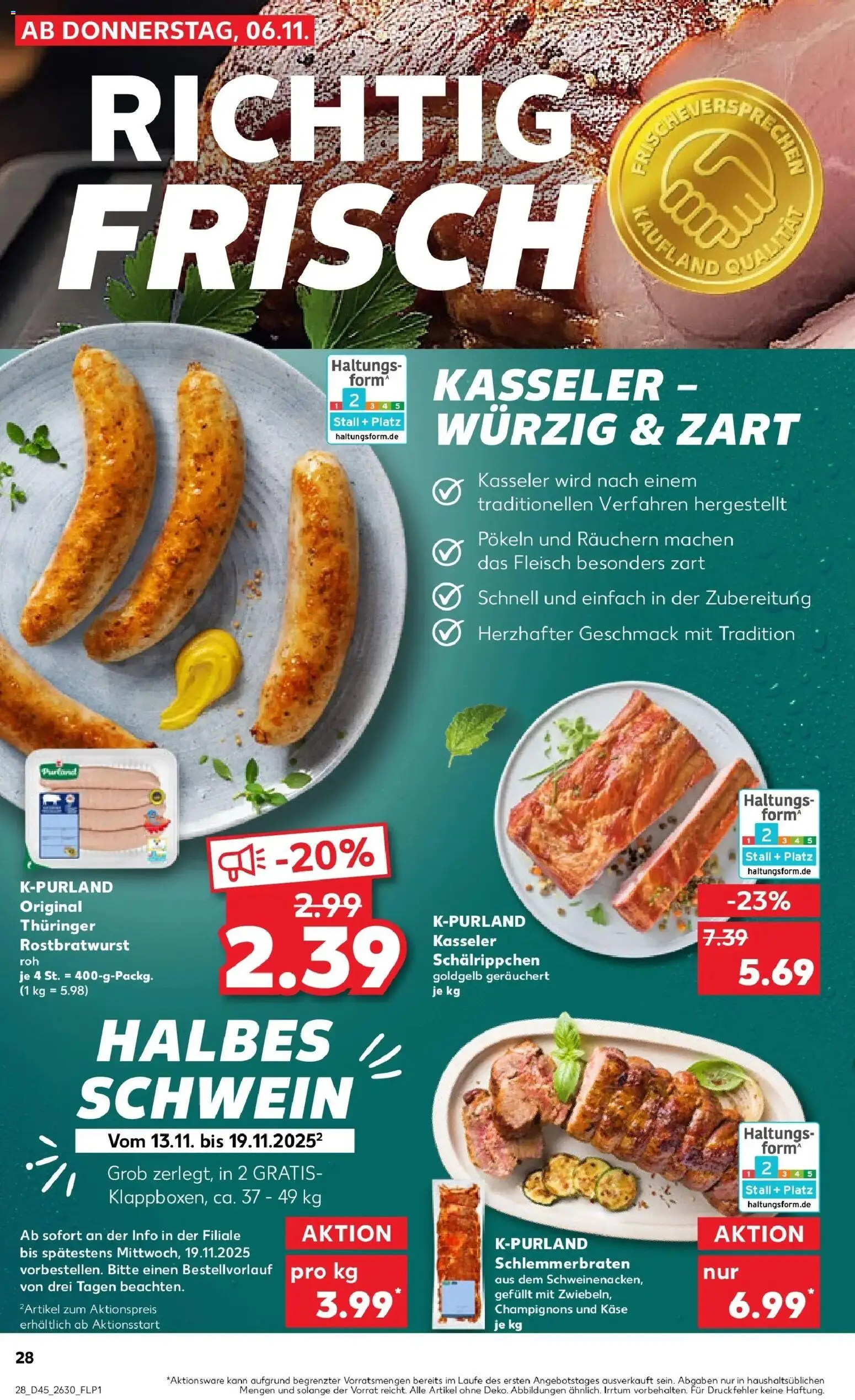 Kaufland prospekt Leipzig	 – gültig ab 10.11.2025 | Seite: 28 | Produkte: Käse, Champignons, Fleisch
