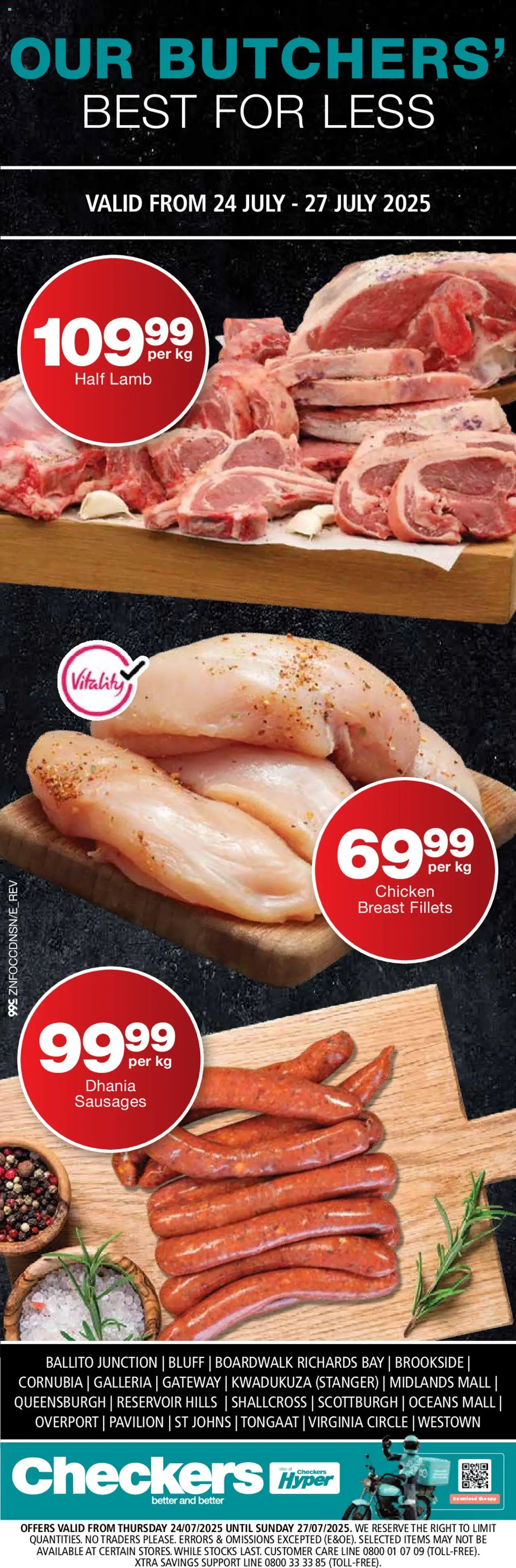Checkers KwaZulu-Natal - Butchery Promotion │ valid from 24.07.2025 | Page: 1 | Products: Chicken