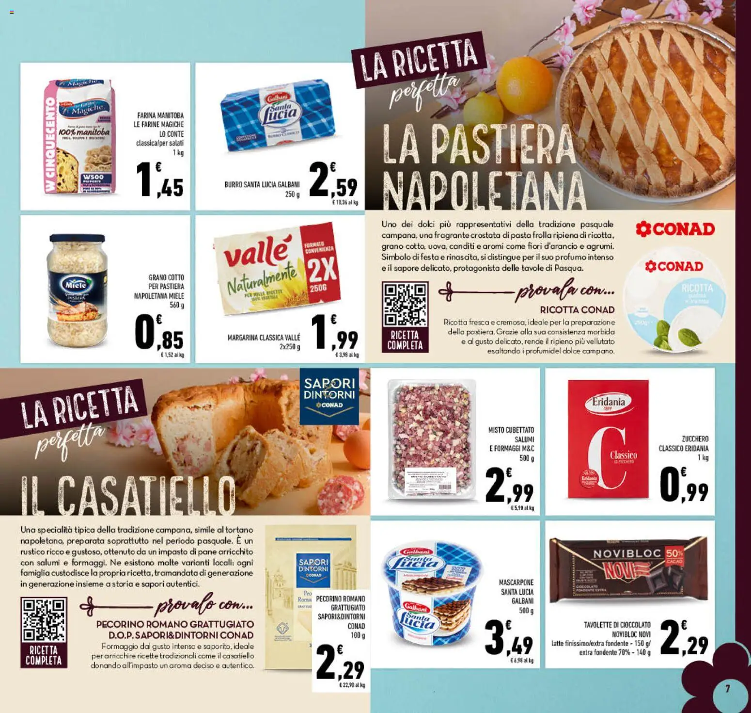 Volantino Conad del 25.03.2026 | Pagina: 7 | Prodotti: Latte, Farina, Mascarpone, Pecorino