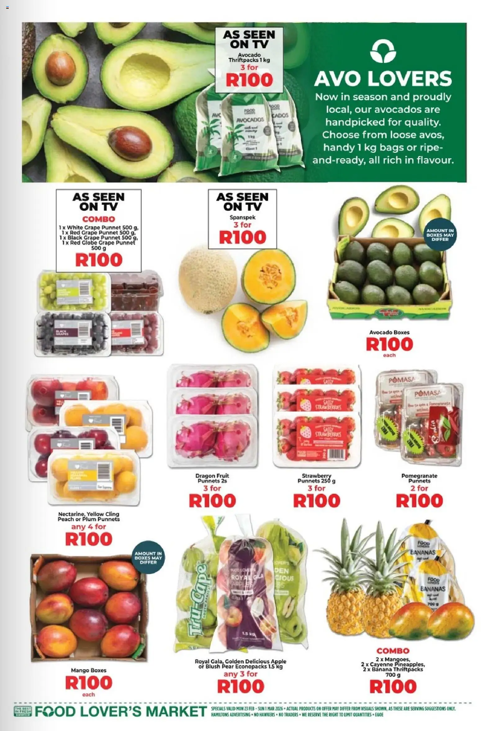New Food Lover's Market catalogue – valid from 23.02.2026 | Page: 3 | Products: Globe, Blush, Fruit, Mango