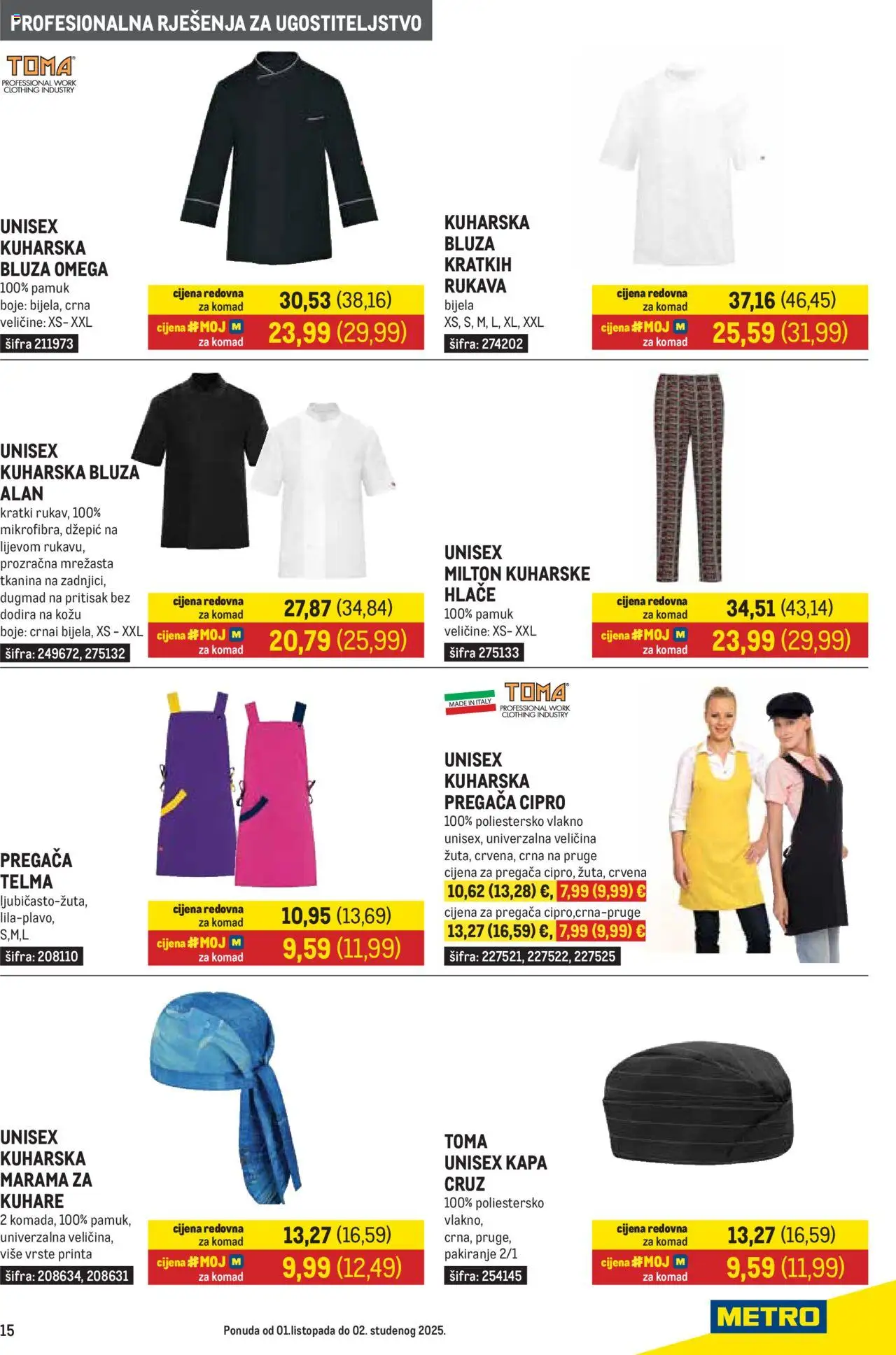 Metro katalog | vrijedi od 01.10.2025 | Stranica: 15 | Proizvodi: Bluza, Hlače, Kapa