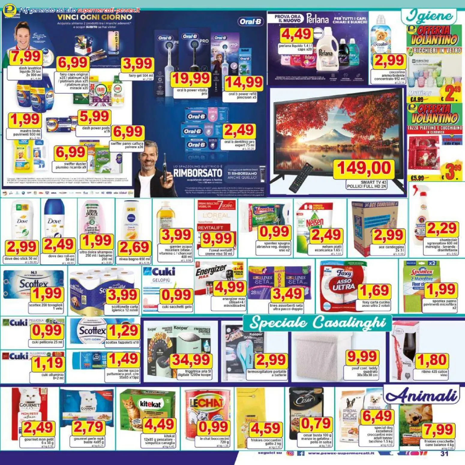 Volantino Pewex del 16.12.2025 | Pagina: 31 | Prodotti: Spugna, Candeggina, Salsa, Lavanda