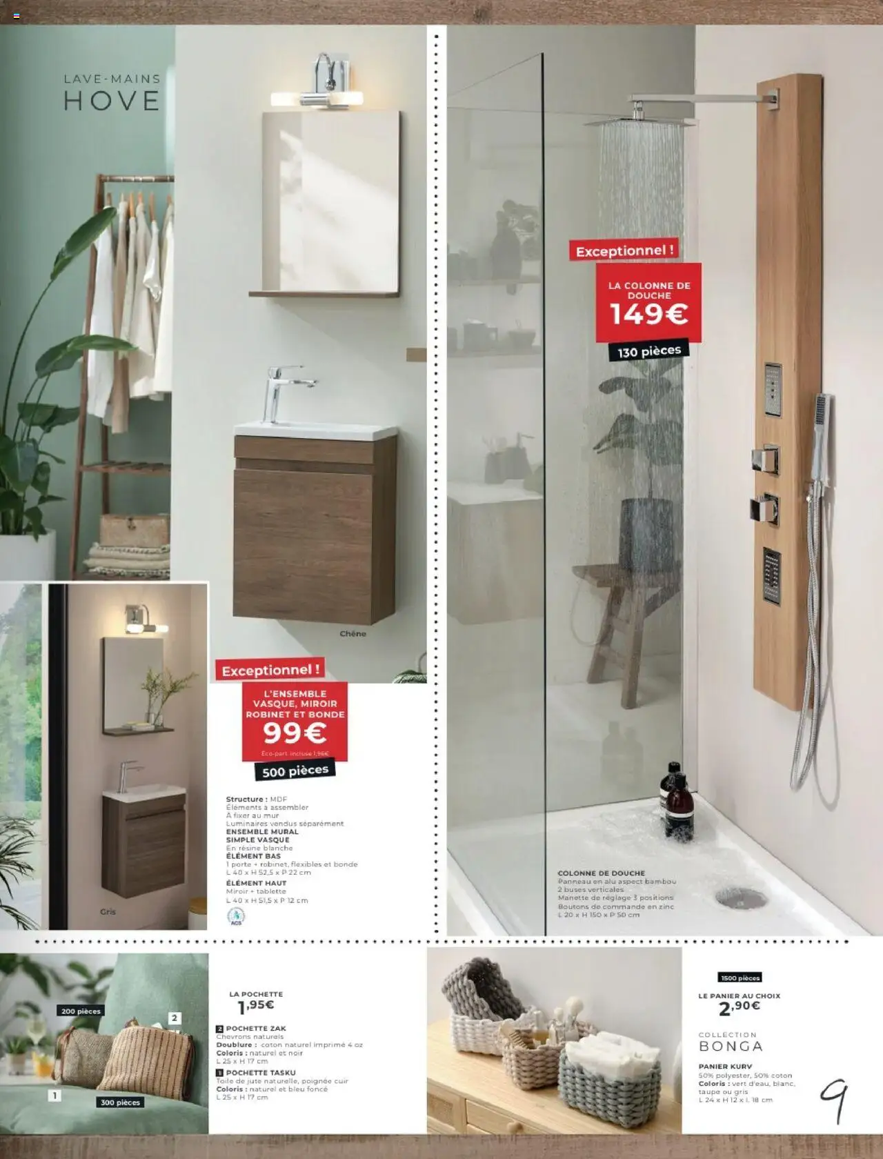  | Page: 9 | Produits: Coton, Douche, Panier, Miroir