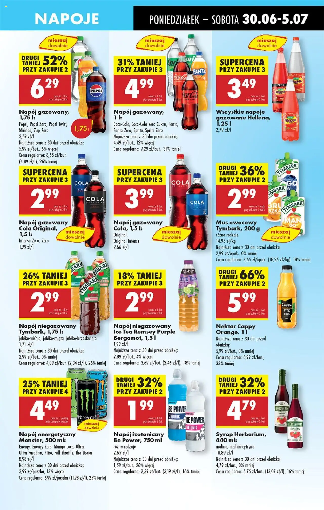 Biedronka gazetka od 30.06.2025 | Strona: 59 | Produkty: Syrop, Malina, Pepsi, Sprite