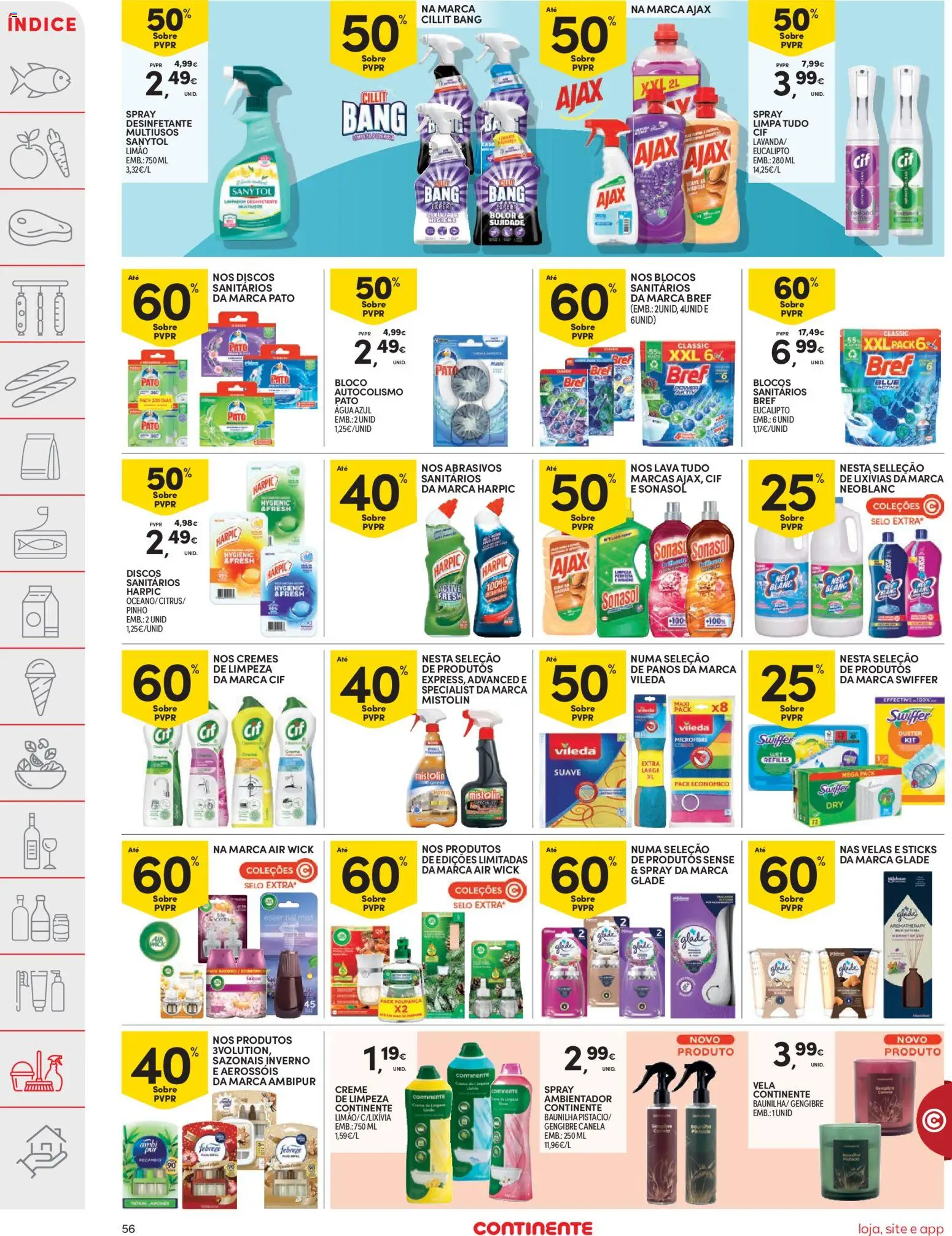 Continente folheto │ válido de 26.12.2025 | Página: 56 | Produtos: Agua, Canela, Creme, Velas