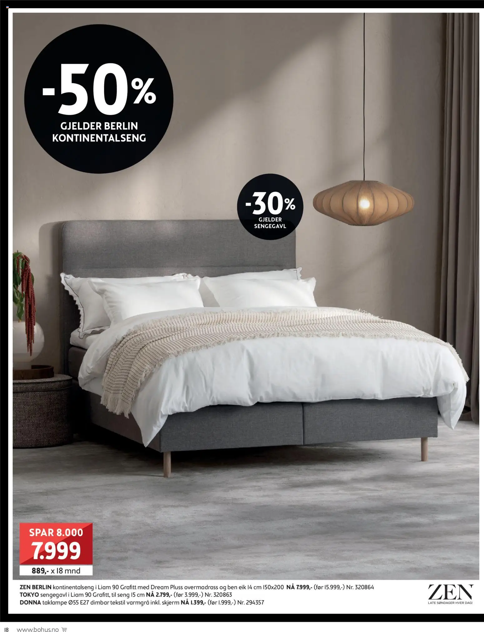 {H1} | Side: 18 | Produkter: Taklampe, Skjerm, Overmadrass, Kontinentalseng