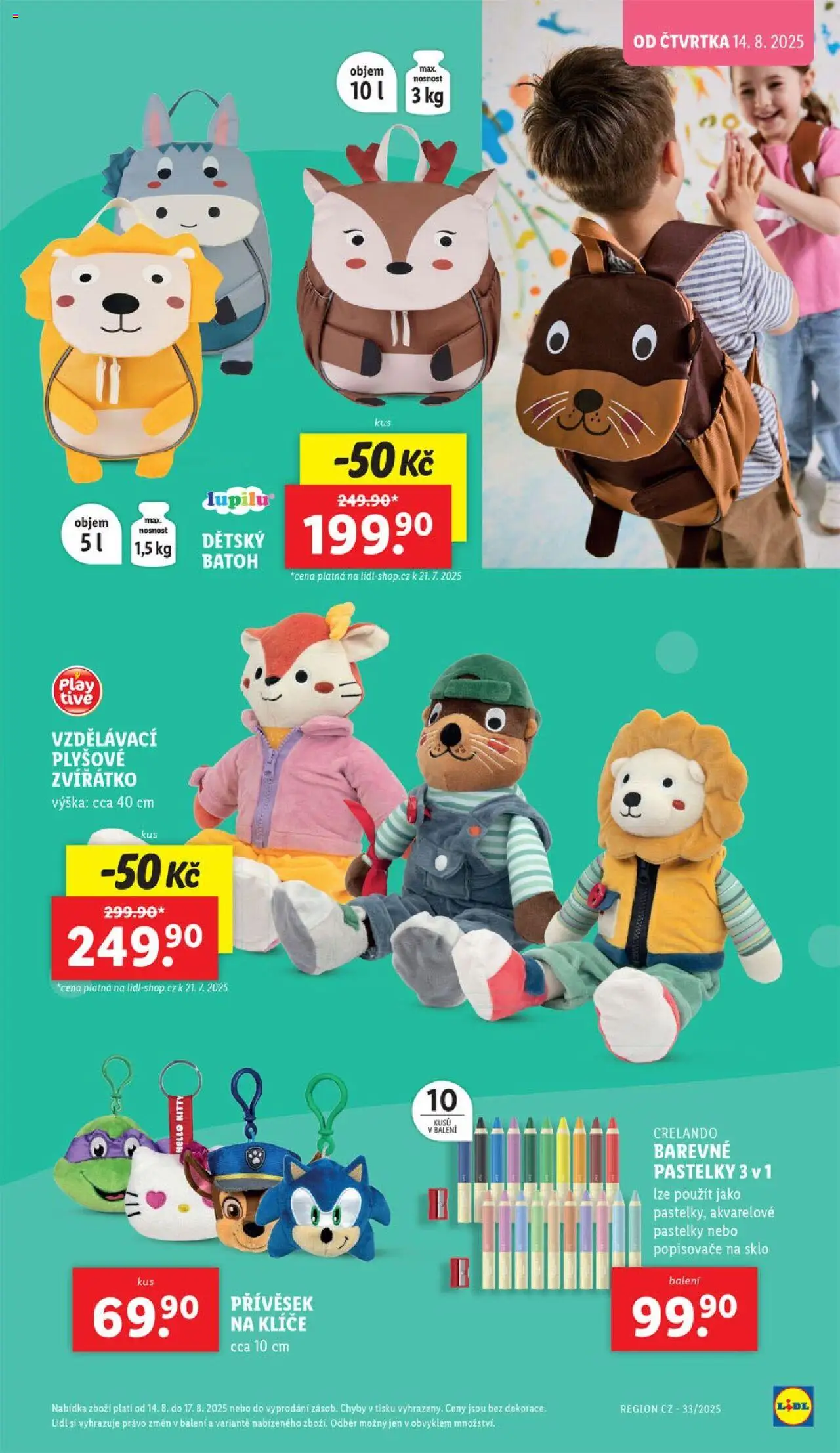 Lidl leták - Hurá do lavic od 04.08.2025 | Strana: 15 | Produkty: Pastelky, Batoh