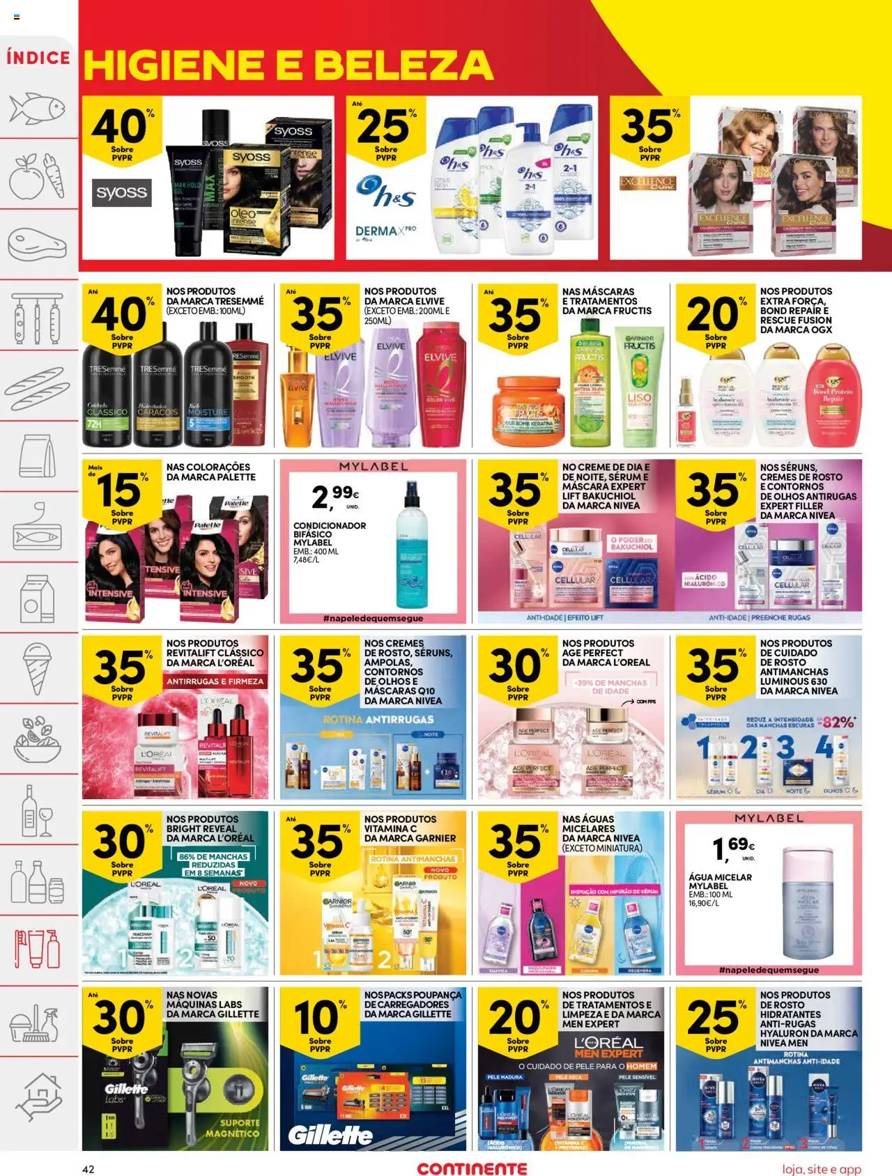Continente folheto │ válido de 05.08.2025 | Página: 42 | Produtos: Agua, Água micelar, Vitamina c, Creme
