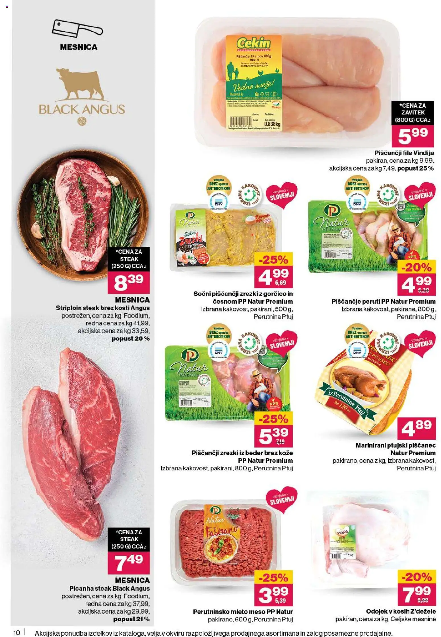 Novi Mercator katalog ponudbe – veljaven od 13.11.2025 | Stran: 10 | Izdelki: Mleto meso, Zrezki