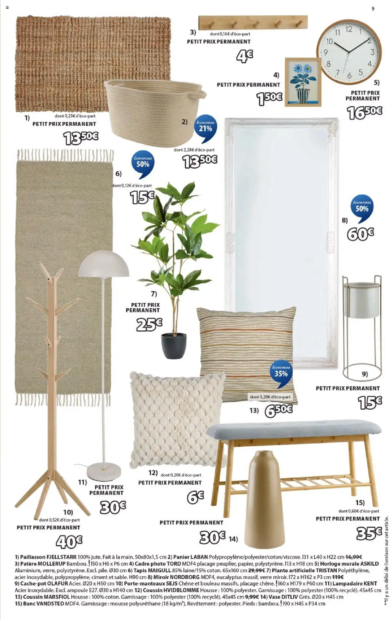  | Page: 9 | Produits: Lampadaire, Plante artificielle, Panier, Tapis