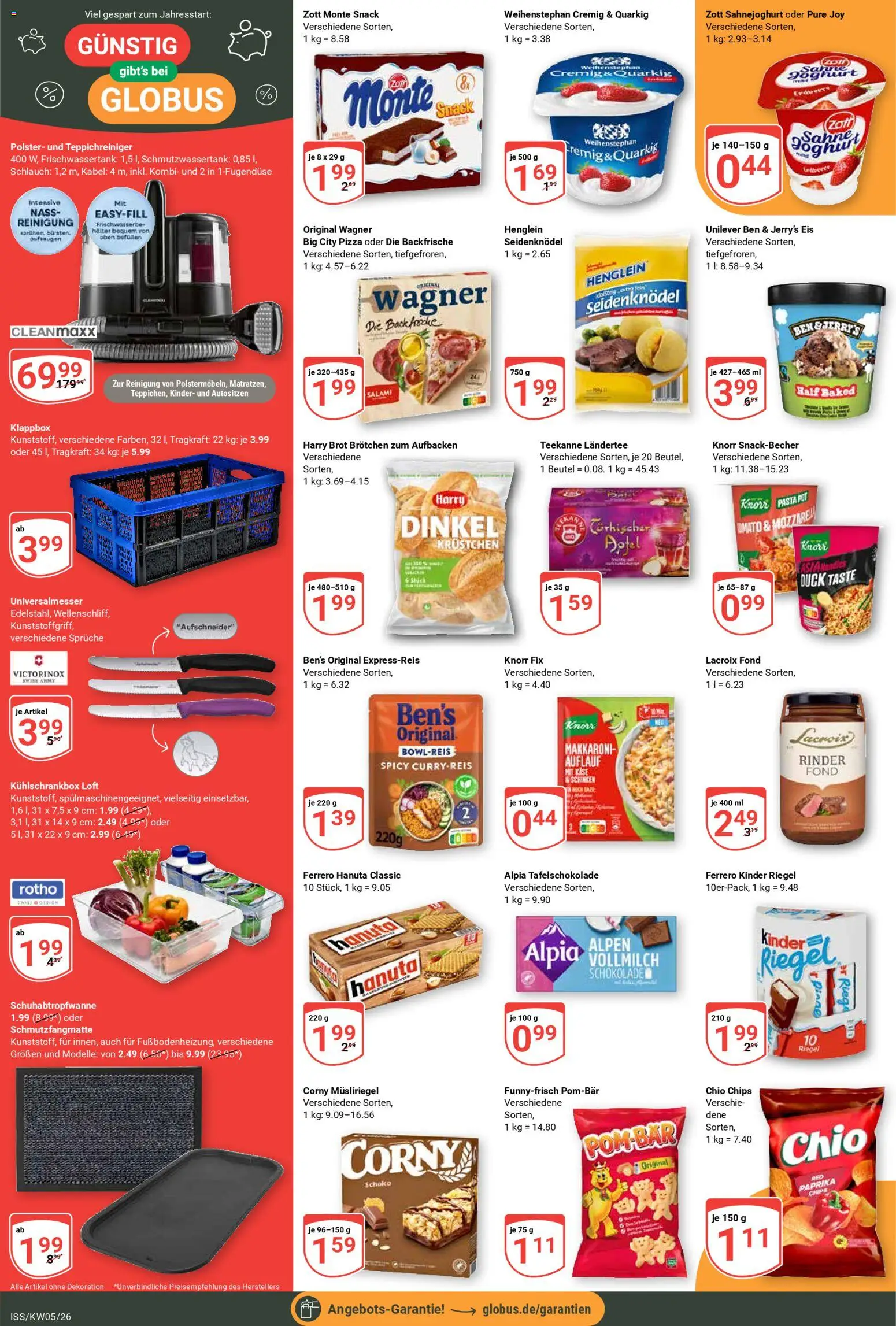 Globus Prospekt 	 – gültig ab 26.01.2026 | Seite: 8 | Produkte: Käse, Schinken, Pizza, Sahne