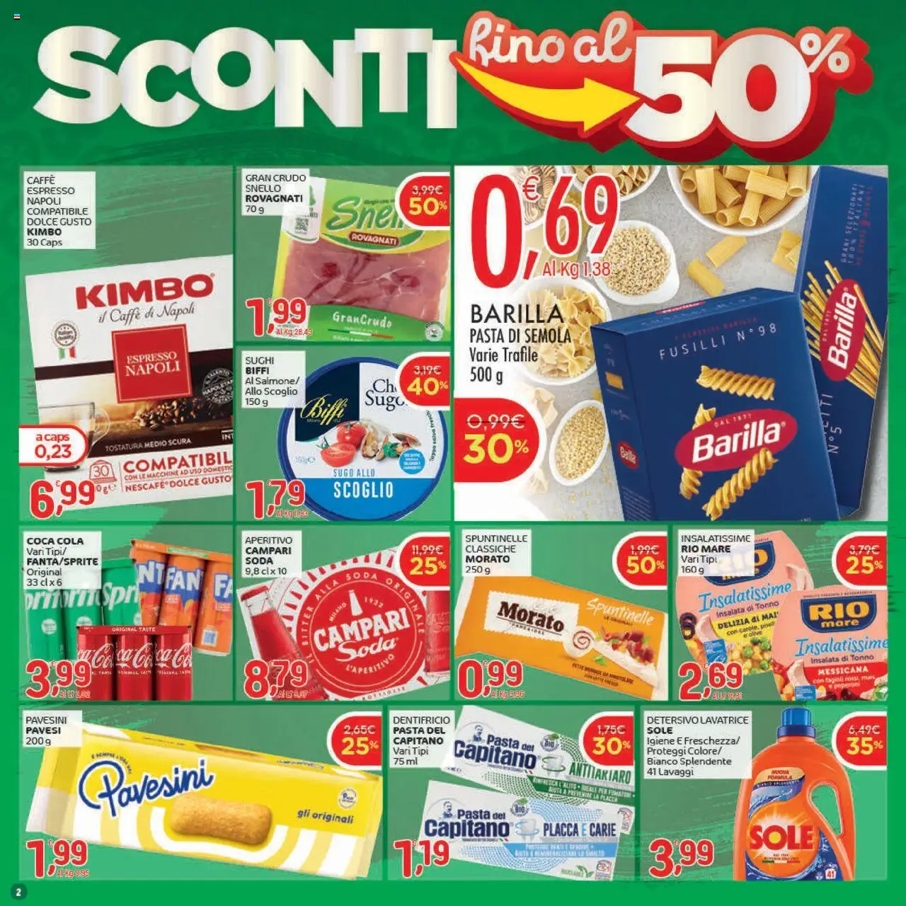 Volantino CRAI del 07.08.2025 | Pagina: 2 | Prodotti: Caffè, Insalata, Fusilli, Coca Cola