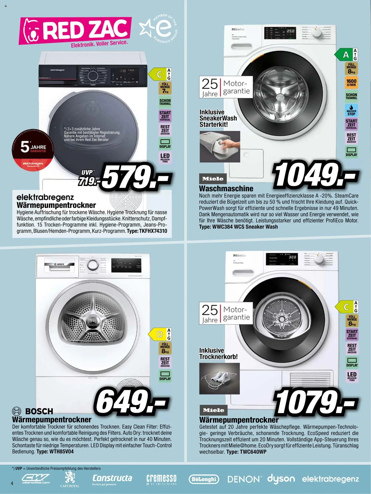 RED ZAC Flugblatt gültig ab 23.02.2026 | Seite: 4 | Produkte: Wasser, Waschmaschine, Trockner