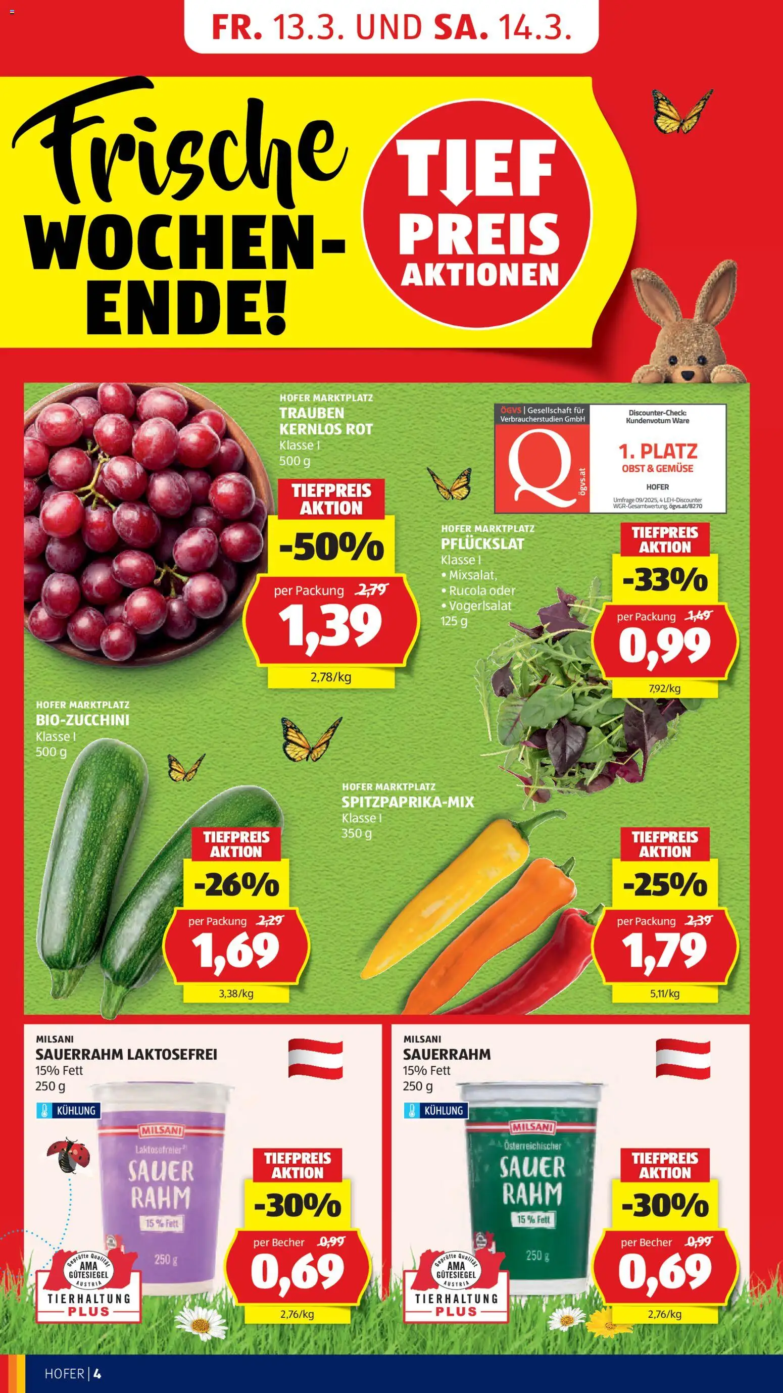 Hofer Flugblatt gültig ab 11.03.2026 | Seite: 6 | Produkte: Gemüse, Obst, Sauerrahm