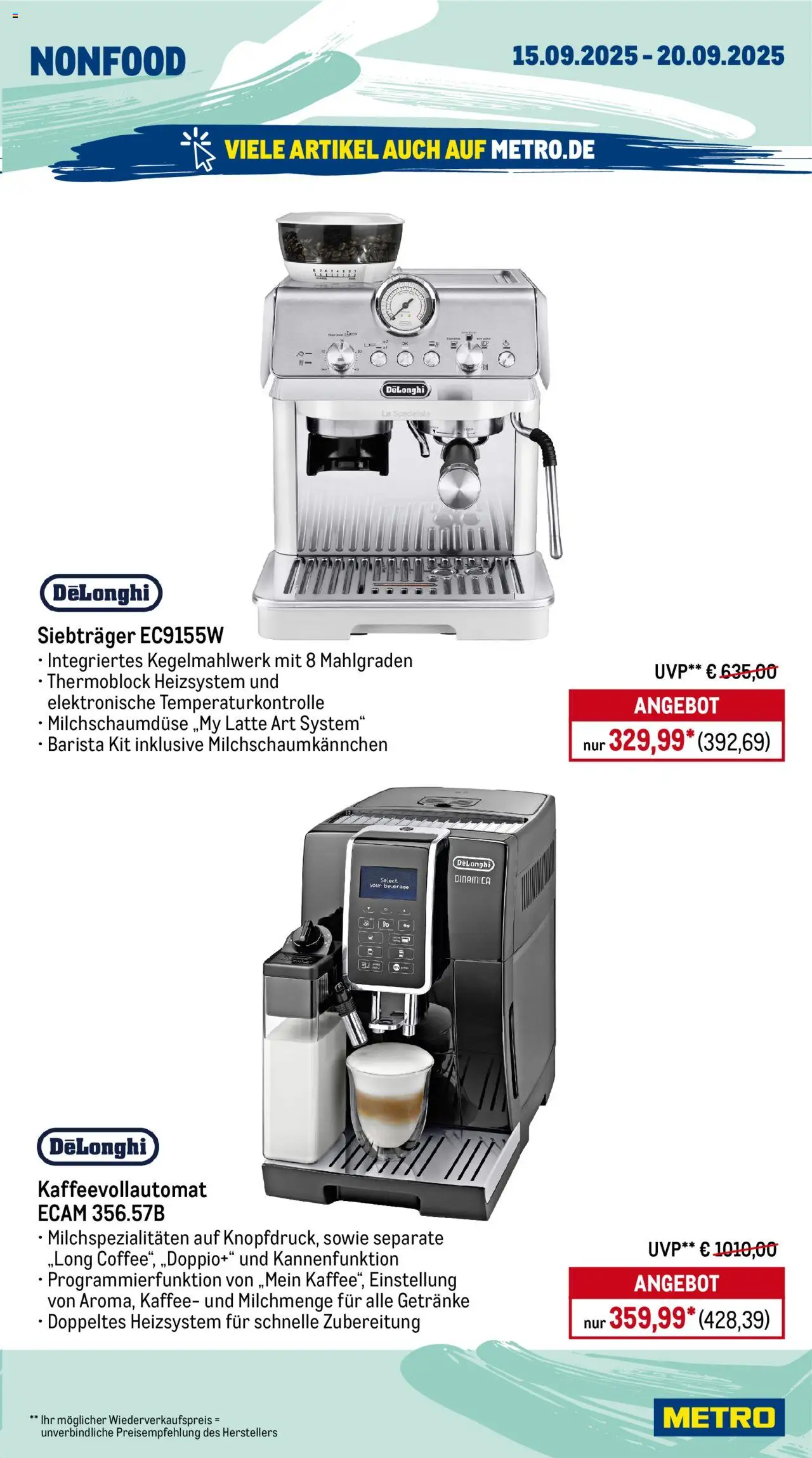 Metro Prospekt 	 – gültig ab 15.09.2025 | Seite: 21 | Produkte: Kaffee, Kaffeevollautomat