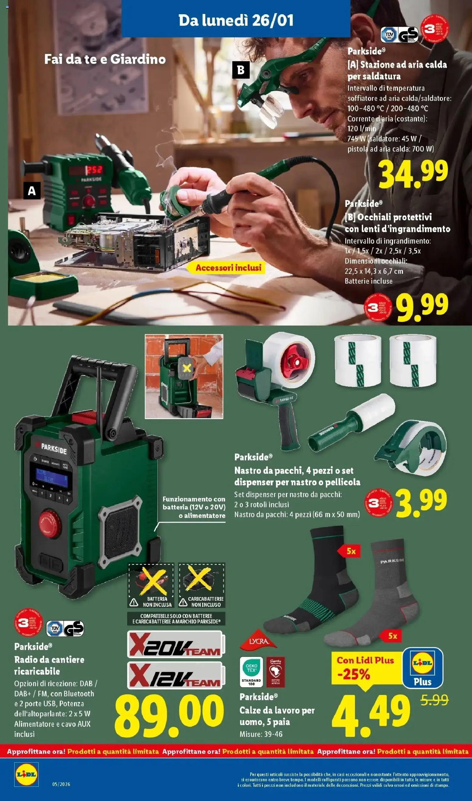 Volantino Lidl del 22.01.2026 | Pagina: 32 | Prodotti: Occhiali, Radio, Cavo, Pellicola