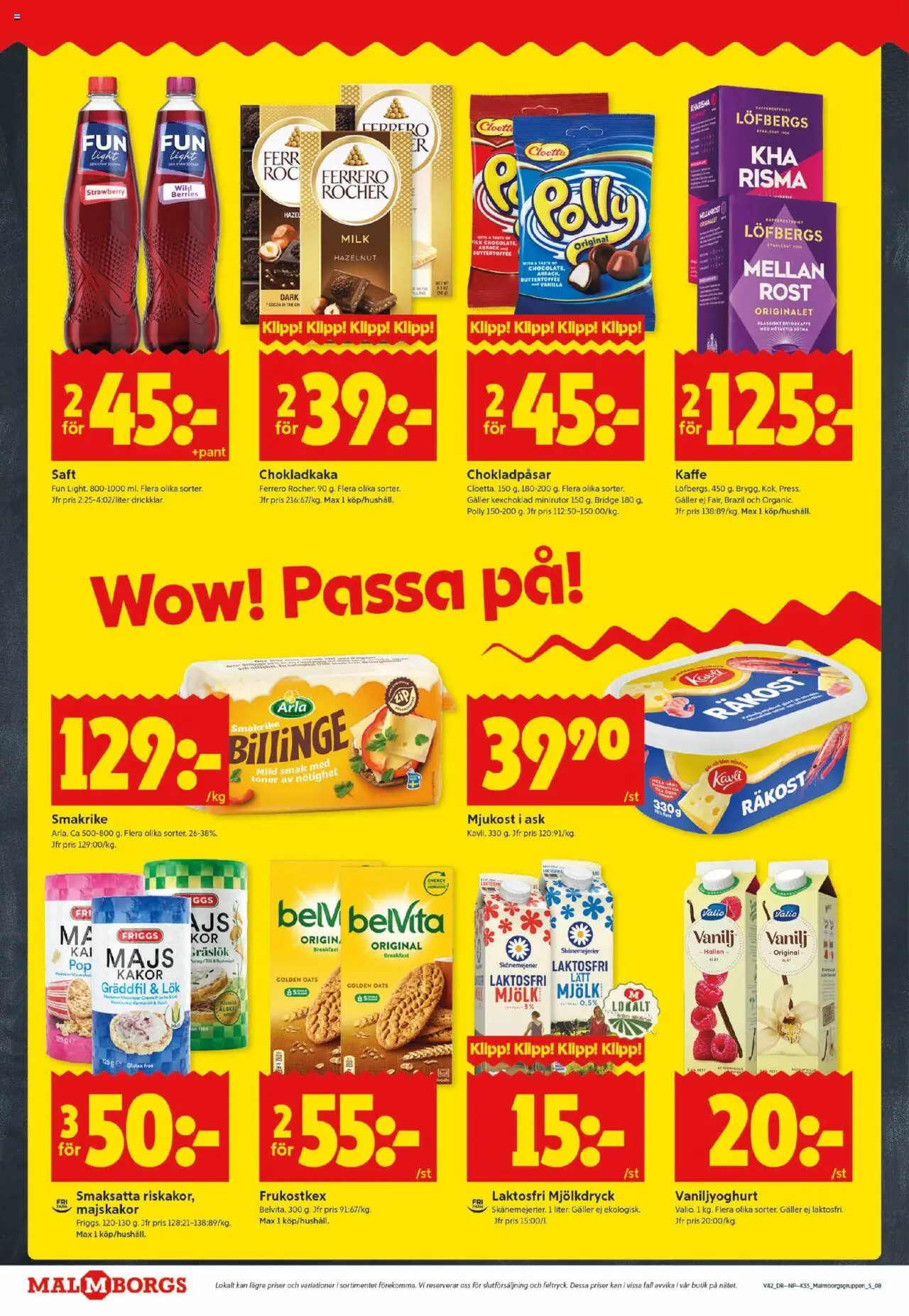 ICA Kvantum reklamblad aktuell från 13.10.2025 | Sida: 8 | Produkter: Räkost, Chokladkaka, Majskakor, Majs