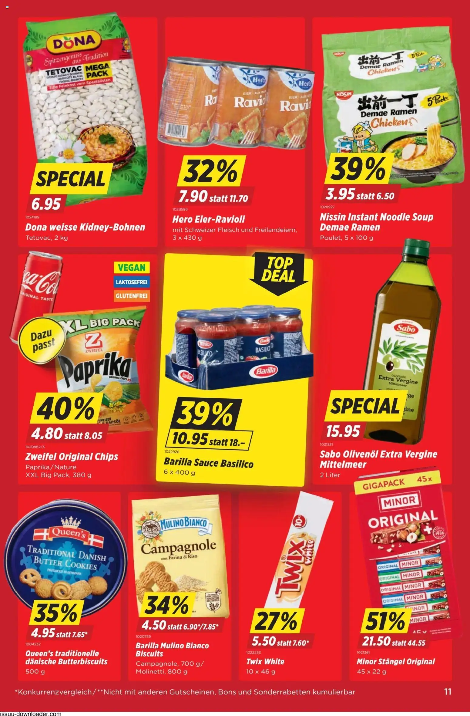 Denner aktionen – gültig ab 09.04.2026 | Seite: 11 | Produkte: Rapsöl, Butter, Eier, Pasta