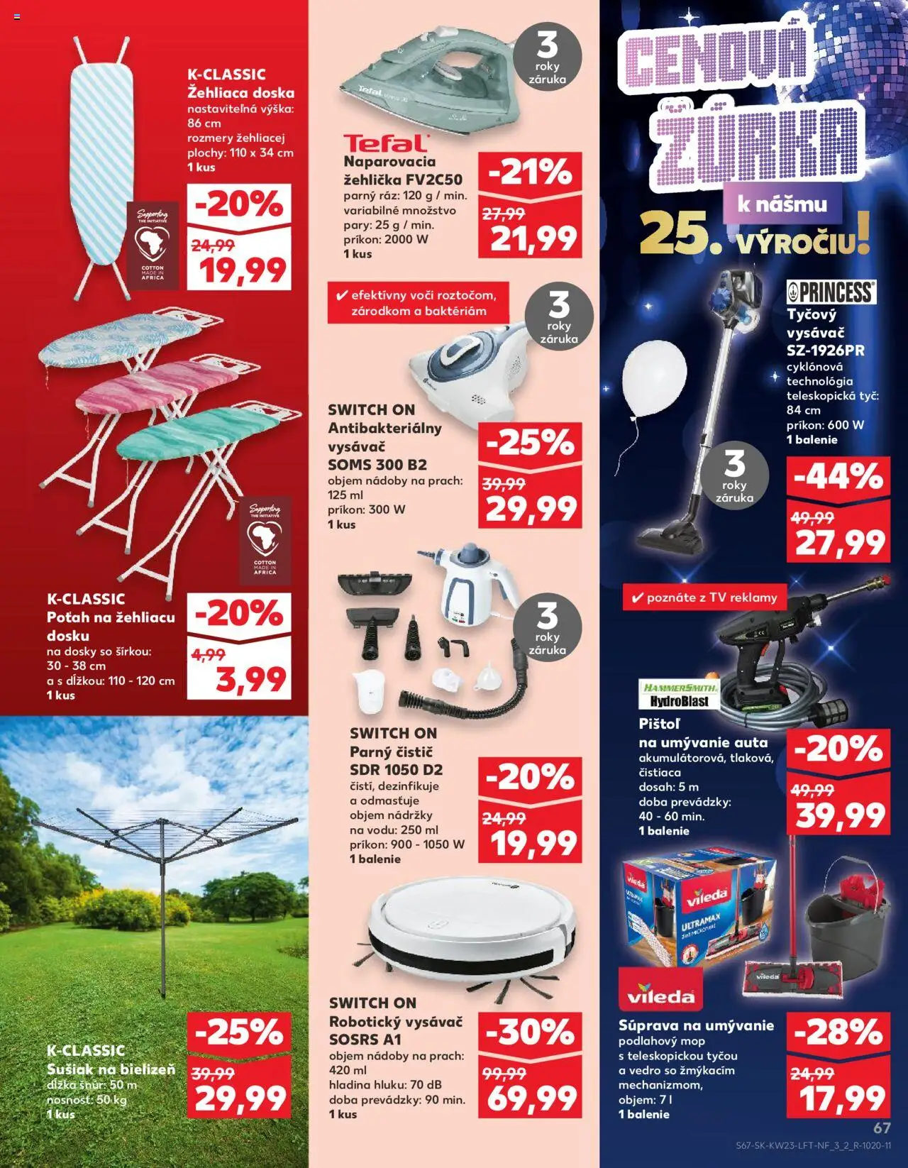 Kaufland Liptovský Mikuláš │ platný od 05.06.2025 | Strana: 67 | Produkty: Tv, Naparovacia žehlička, Robotický vysávač, Žehlička