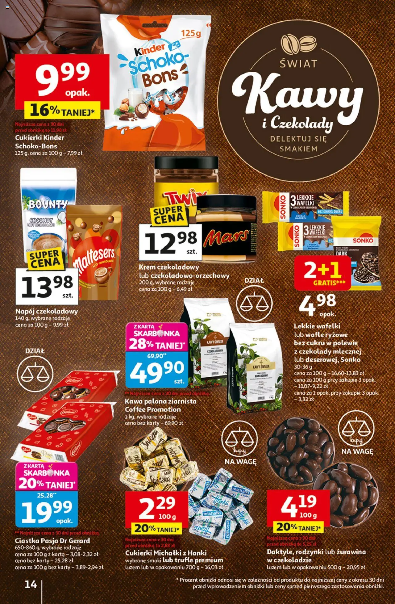 Auchan Gazetka - Wielkie przeboje cenowe Hipermarket od 23.10.2025 | Strona: 14 | Produkty: Krem czekoladowy, Wafle, Wafle ryżowe, Ciastka