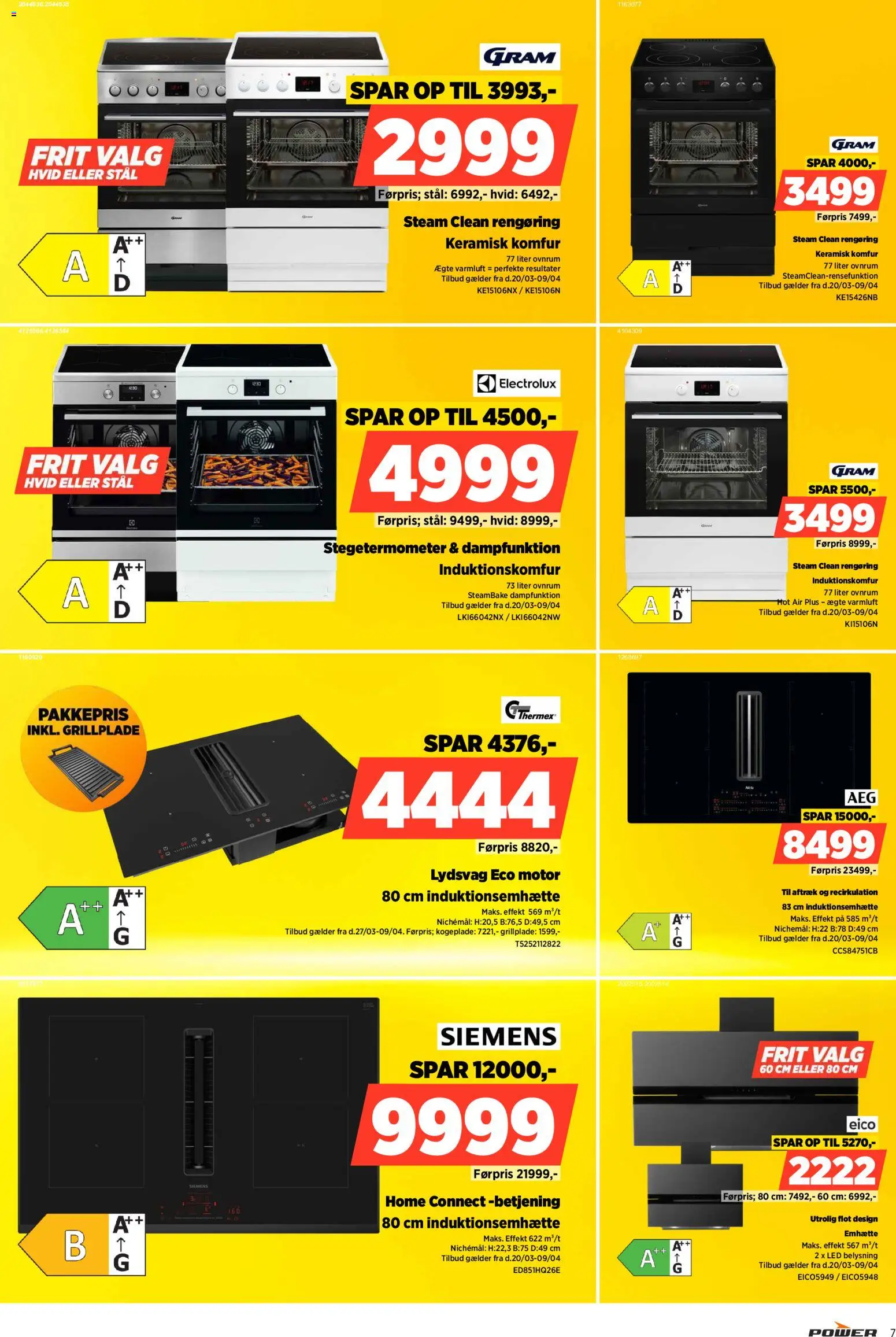 Power tilbudsavis – gyldig fra 01.04.2026 | Side: 7 | Produkter: Komfur, Kogeplade
