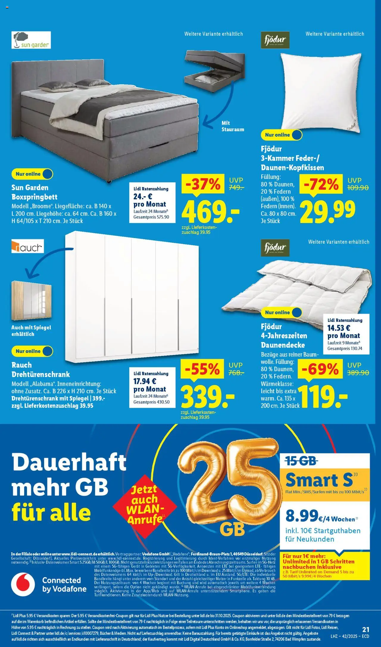 Lidl - Prospekt – gültig ab 13.10.2025 | Seite: 5 | Produkte: Drehtürenschrank, Boxspringbett, Bad, Spiegel