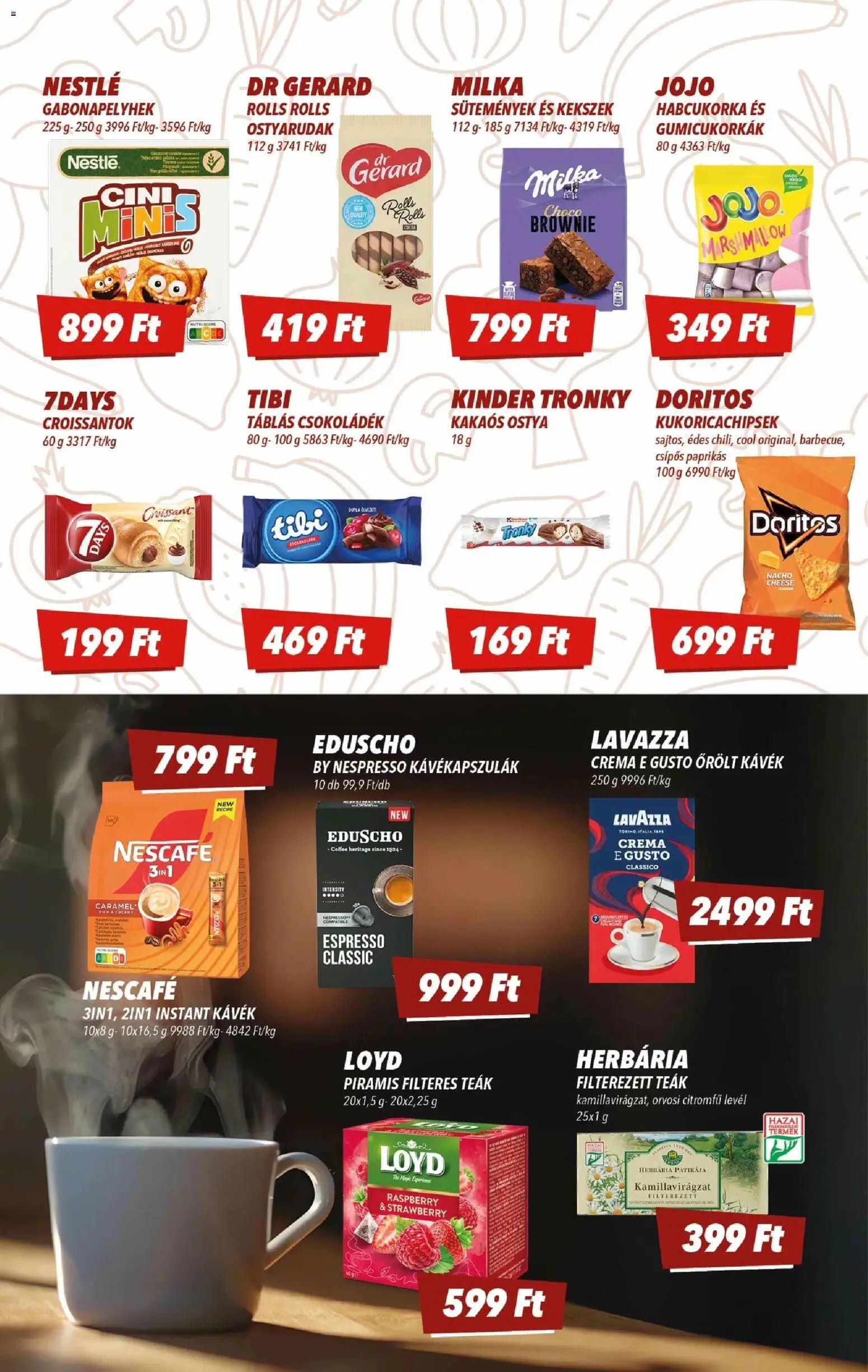 CBA akciós ujság - amely érvényes a következő dátumtól: 11.12.2025 | Oldal: 8 | Termékek: Nescafé, Croissant, Sütemények, Kekszek