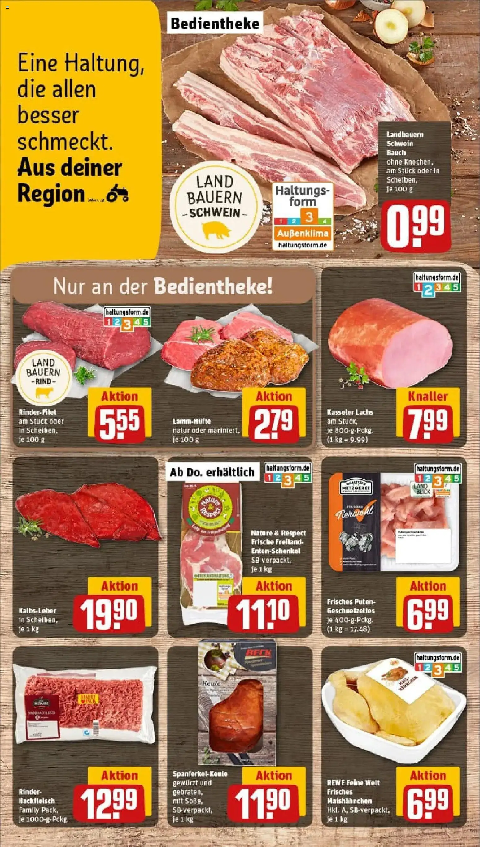 Rewe prospekt Stuttgart	 – gültig ab 10.11.2025 | Seite: 8 | Produkte: Rinderfilet, Kalbsleber, Lachs, Hackfleisch