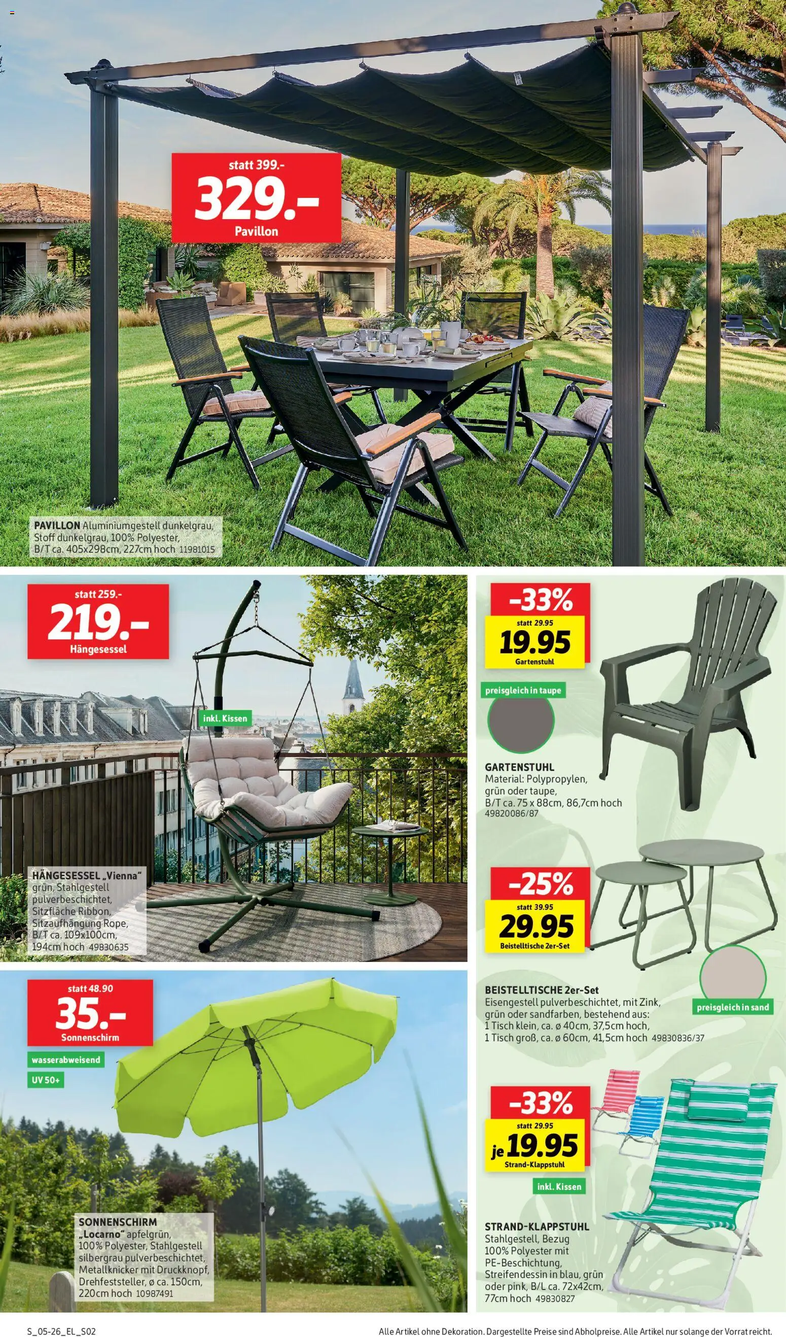Sconto Prospekt Garten-spezial – gültig ab 18.03.2026 | Seite: 2 | Produkte: Kissen, Tisch, Sonnenschirm