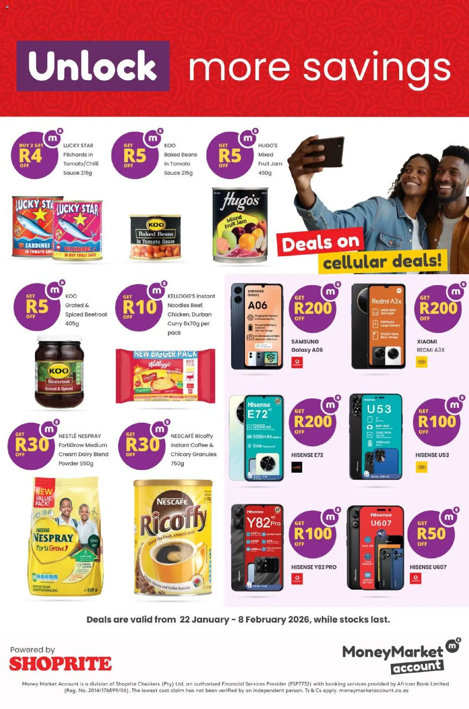 New Shoprite catalogue – valid from 22.01.2026 | Page: 2 | Products: Baked beans, Fruit, Dairy blend, Sauce