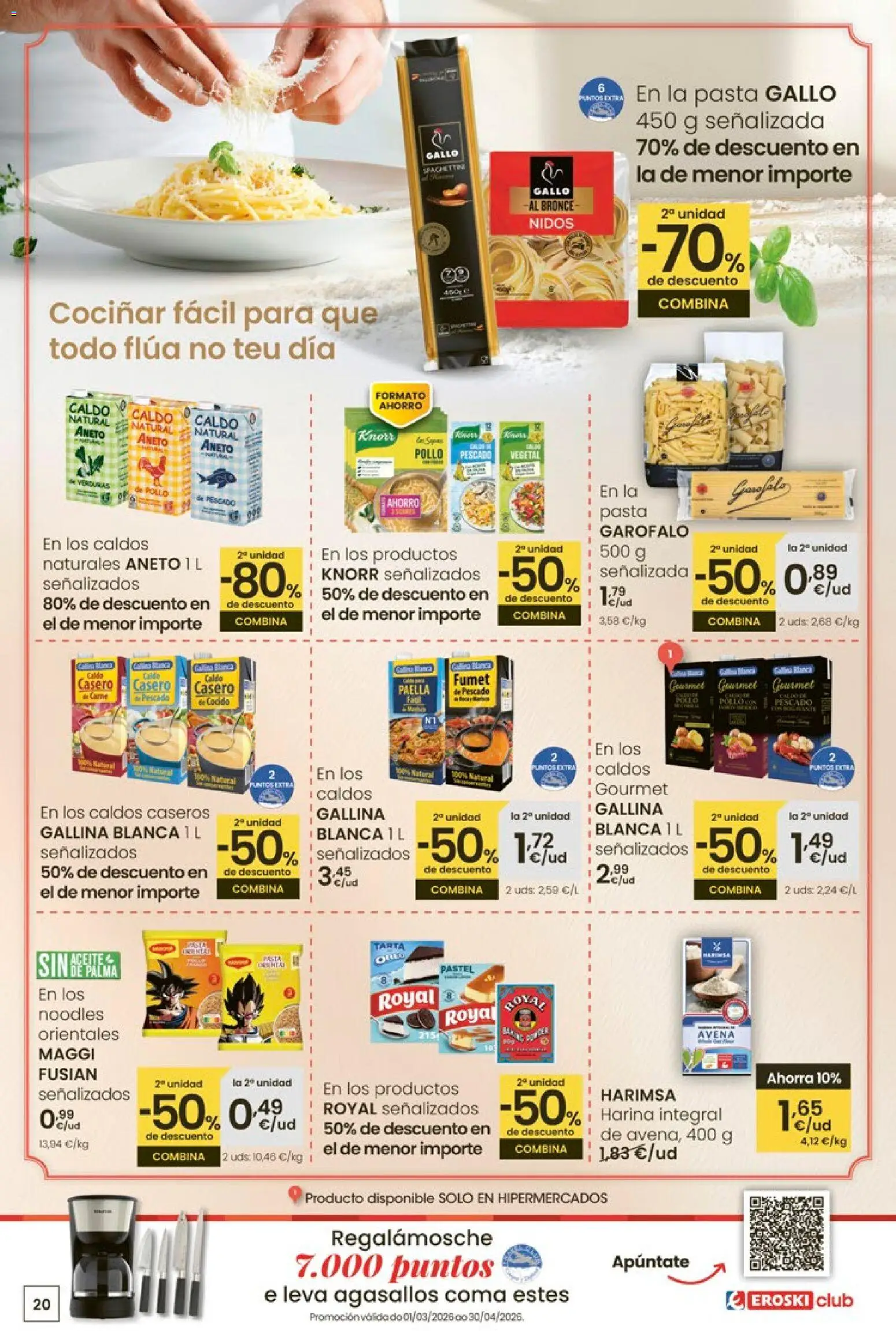 Eroski - Oferta │ válido desde el 12.03.2026 | Página: 20 | Productos: Μπλοκ, Pescado, Pasta