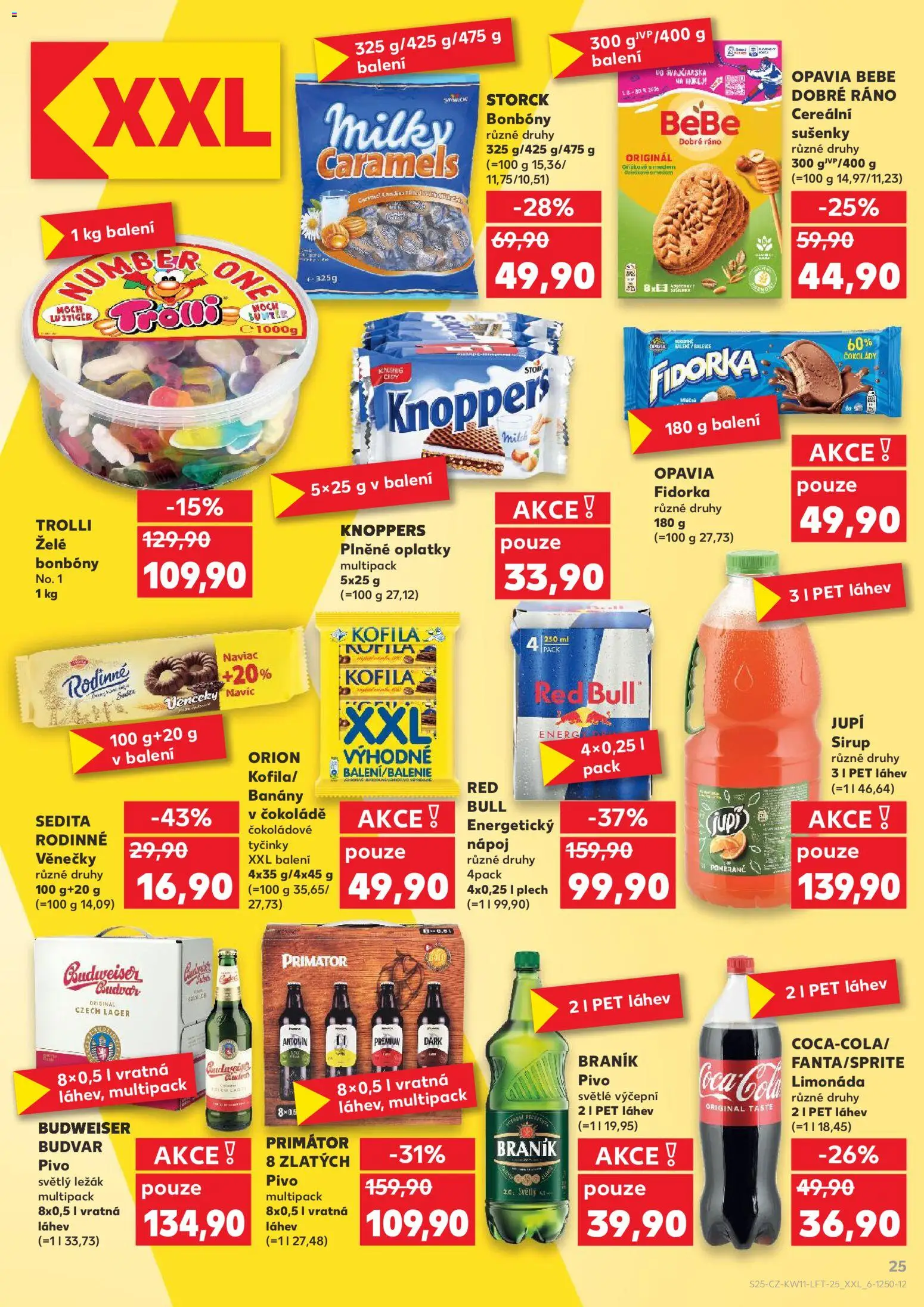 Kaufland leták od 11.03.2026 | Strana: 25 | Produkty: Bonbóny, Tyčinky, Plech, Oplatky