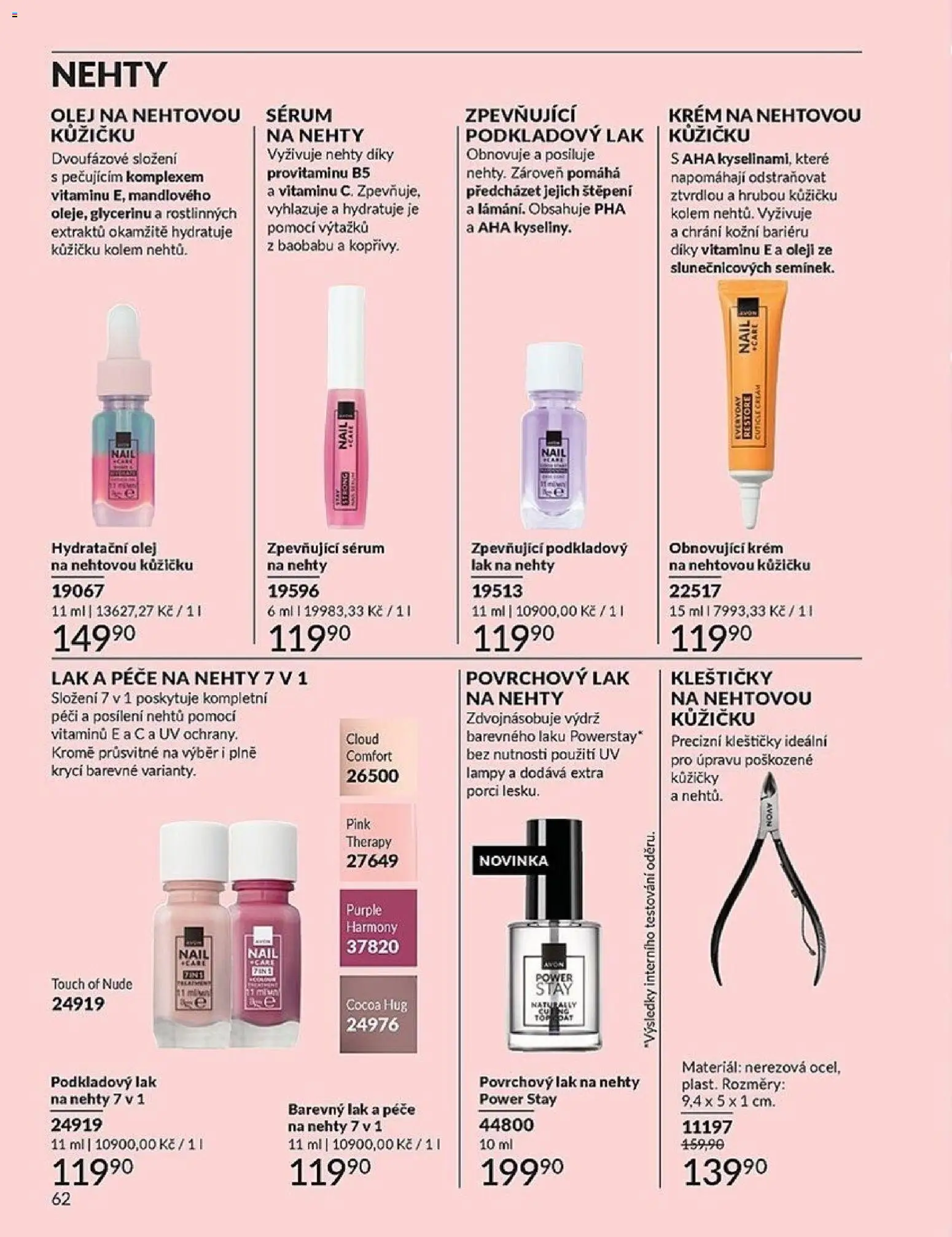 Avon Katalog 04/2026 od 01.04.2026 | Strana: 62 | Produkty: Olej, Sérum, Krém, Nehty