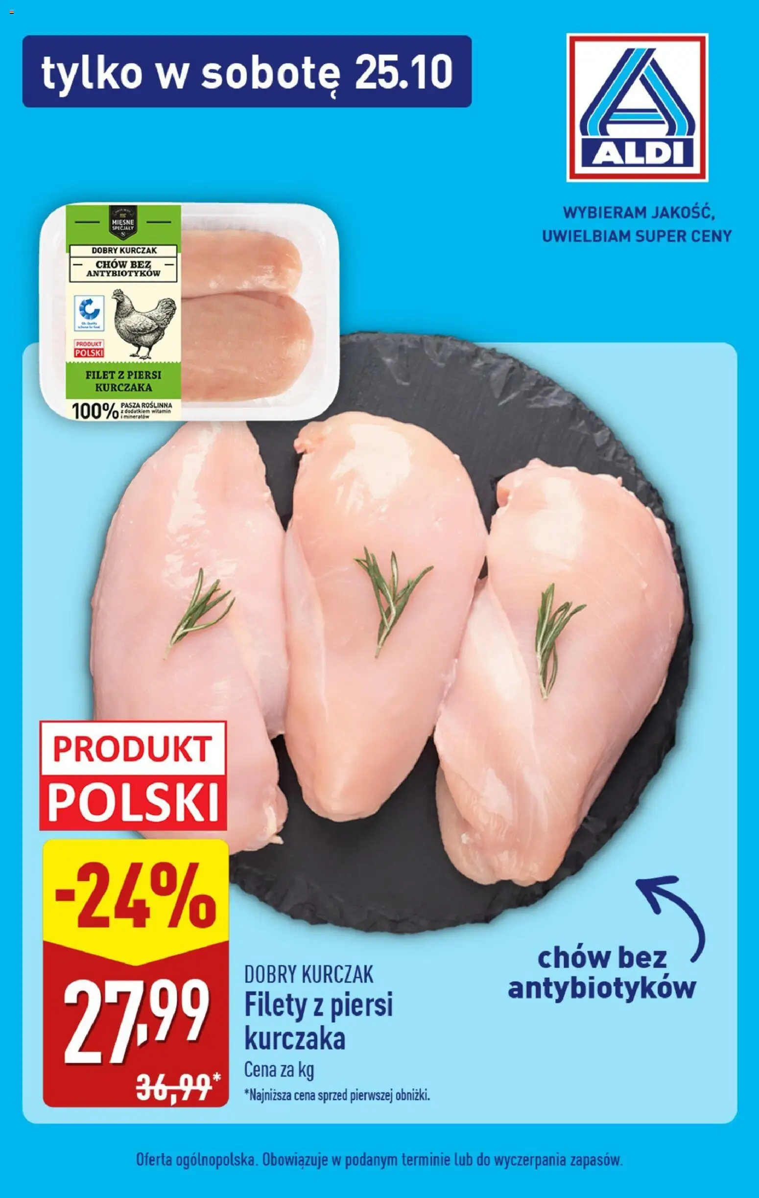 Aldi Gazetka - Tylko w sobotę od 25.10.2025 | Strona: 3 | Produkty: Kurczak, Piersi, Filet z piersi kurczaka