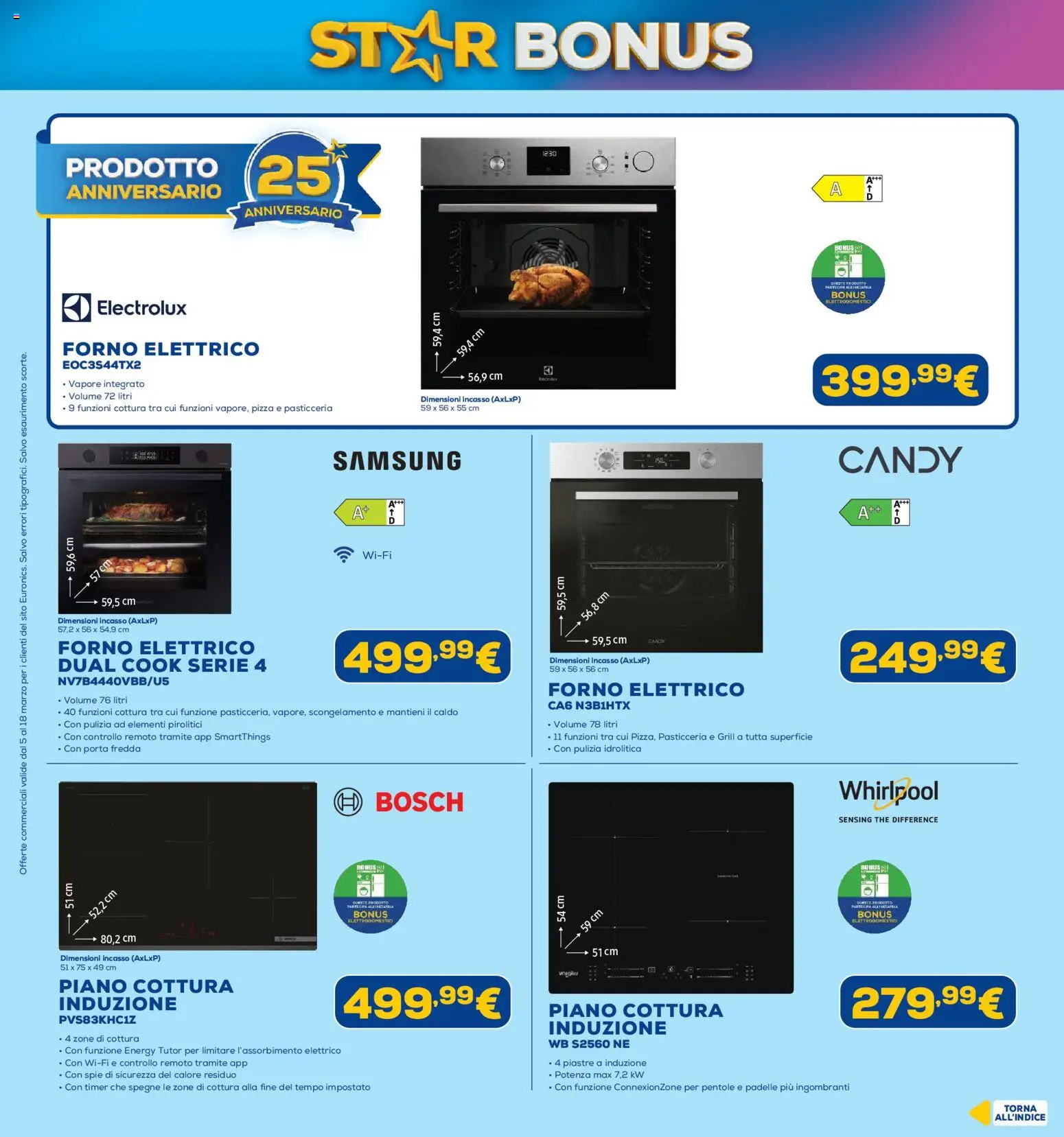 Volantino Euronics del 05.03.2026 | Pagina: 9 | Prodotti: Pizza, The, Piano cottura induzione, Samsung