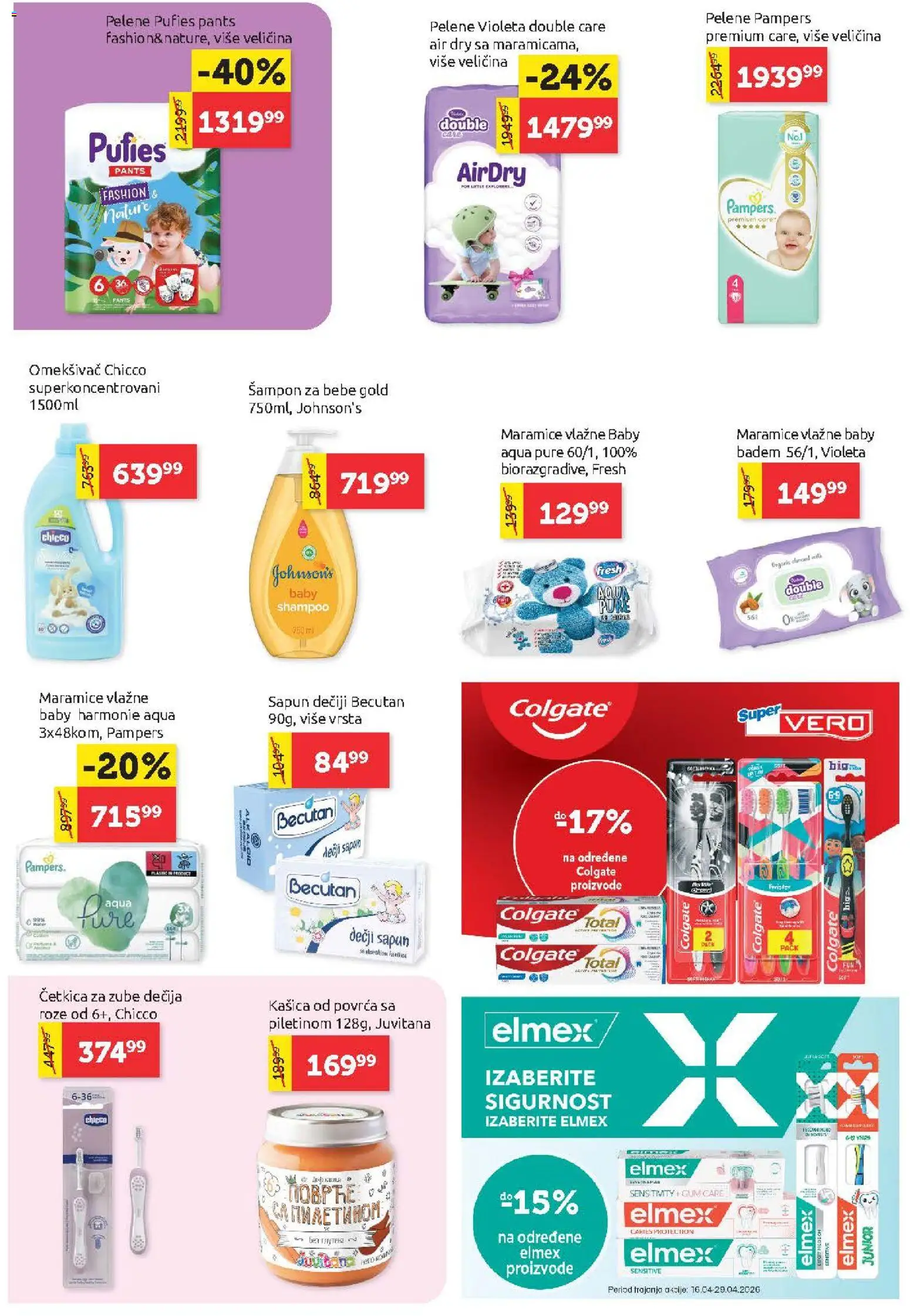 SuperVERO katalog - važi od 16.04.2026 | Strana: 22 | Proizvode: Colgate, Pampers, Badem, Pelene
