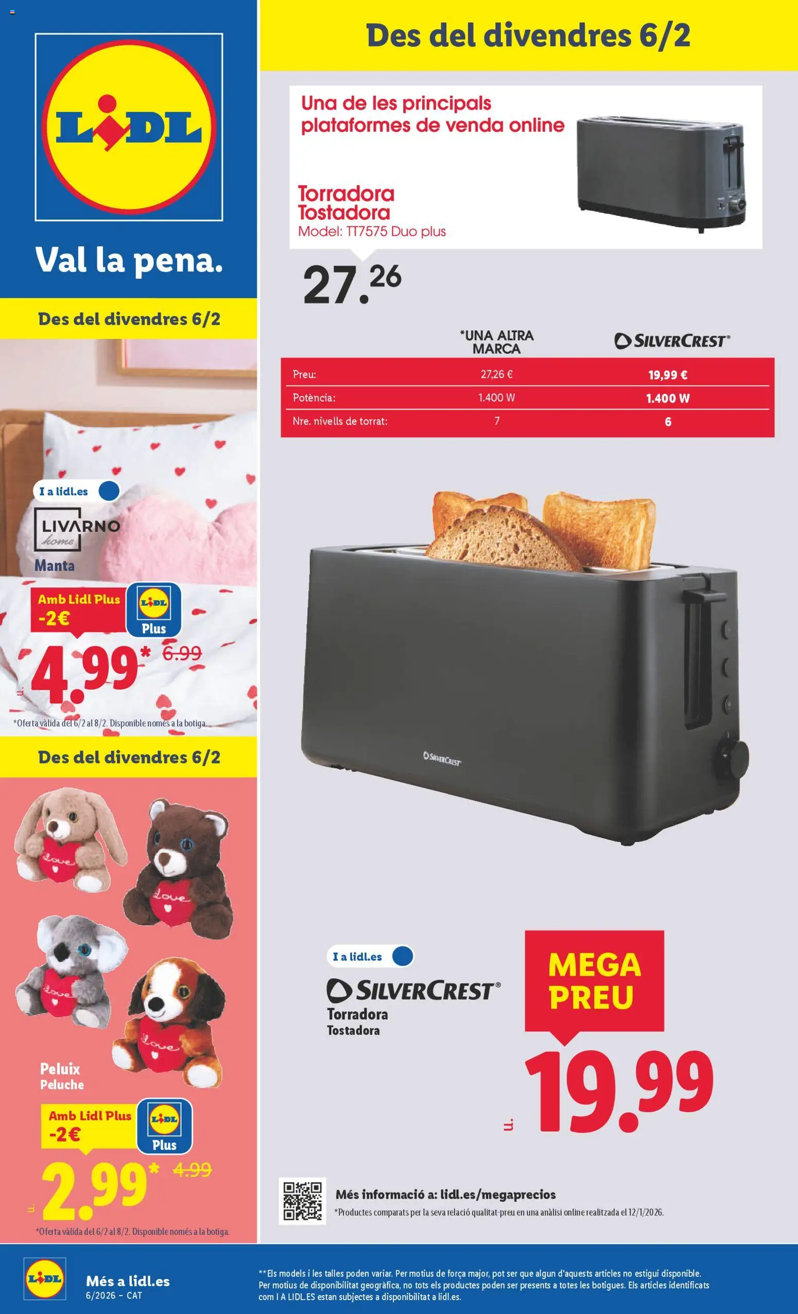 Lidl folleto de bazar │ válido desde el 02.02.2026 | Página: 1 | Productos: Manta, Tostadora