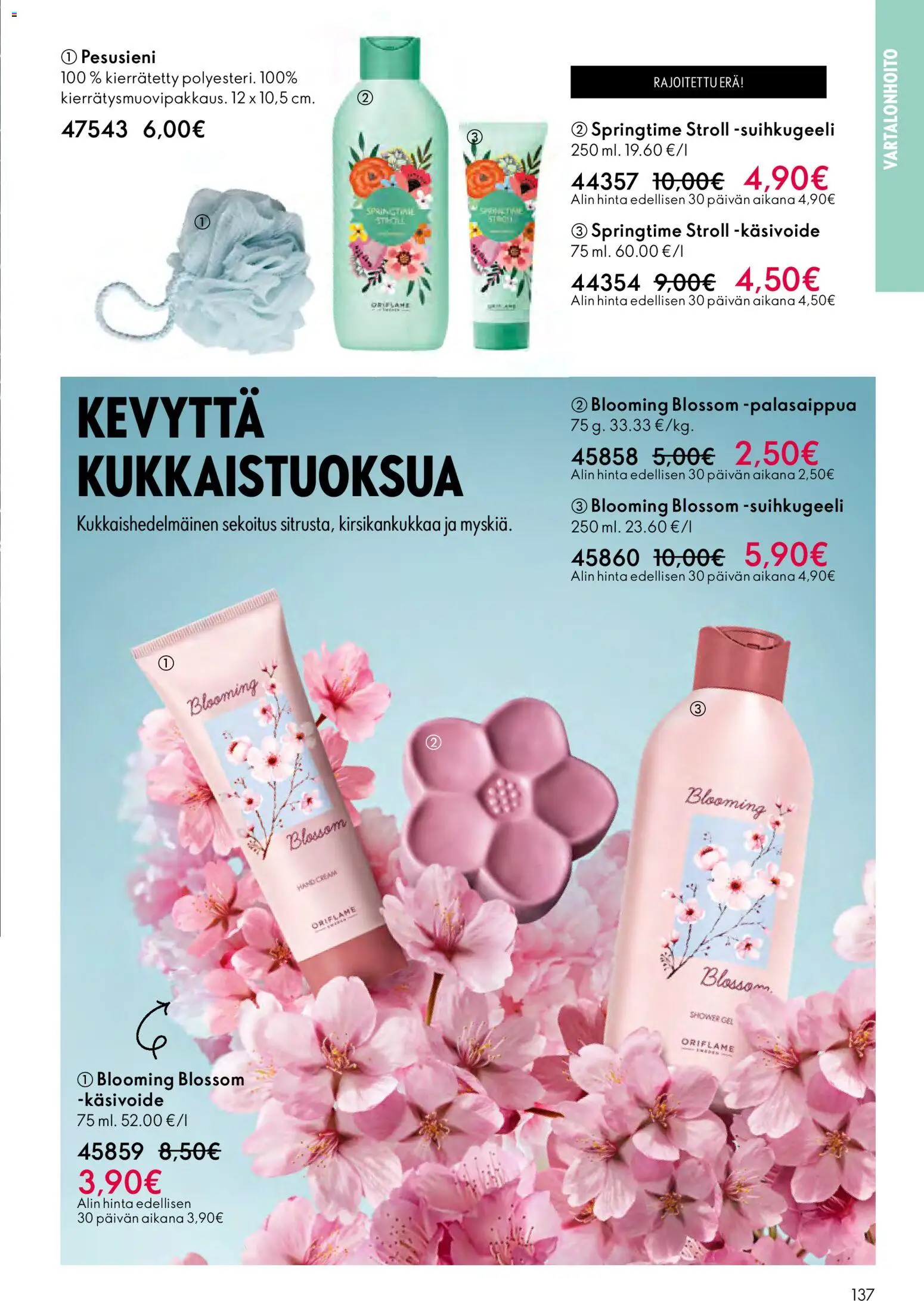 Oriflame - Esite 01 – voimassa 31.12.2025 alkaen | Sivu: 137 | Tuotteet: Käsivoide, Suihkugeeli, Pesusieni